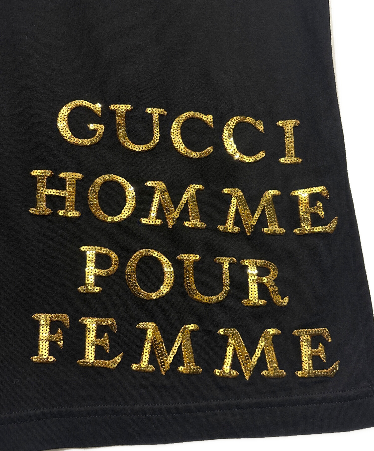 GUCCI グッチ　ゴールドラメ　トップス　ノースリーブ 中古・古着通販】GUCCI (グッチ) ノースリーブTシャツ ブラック サイズ