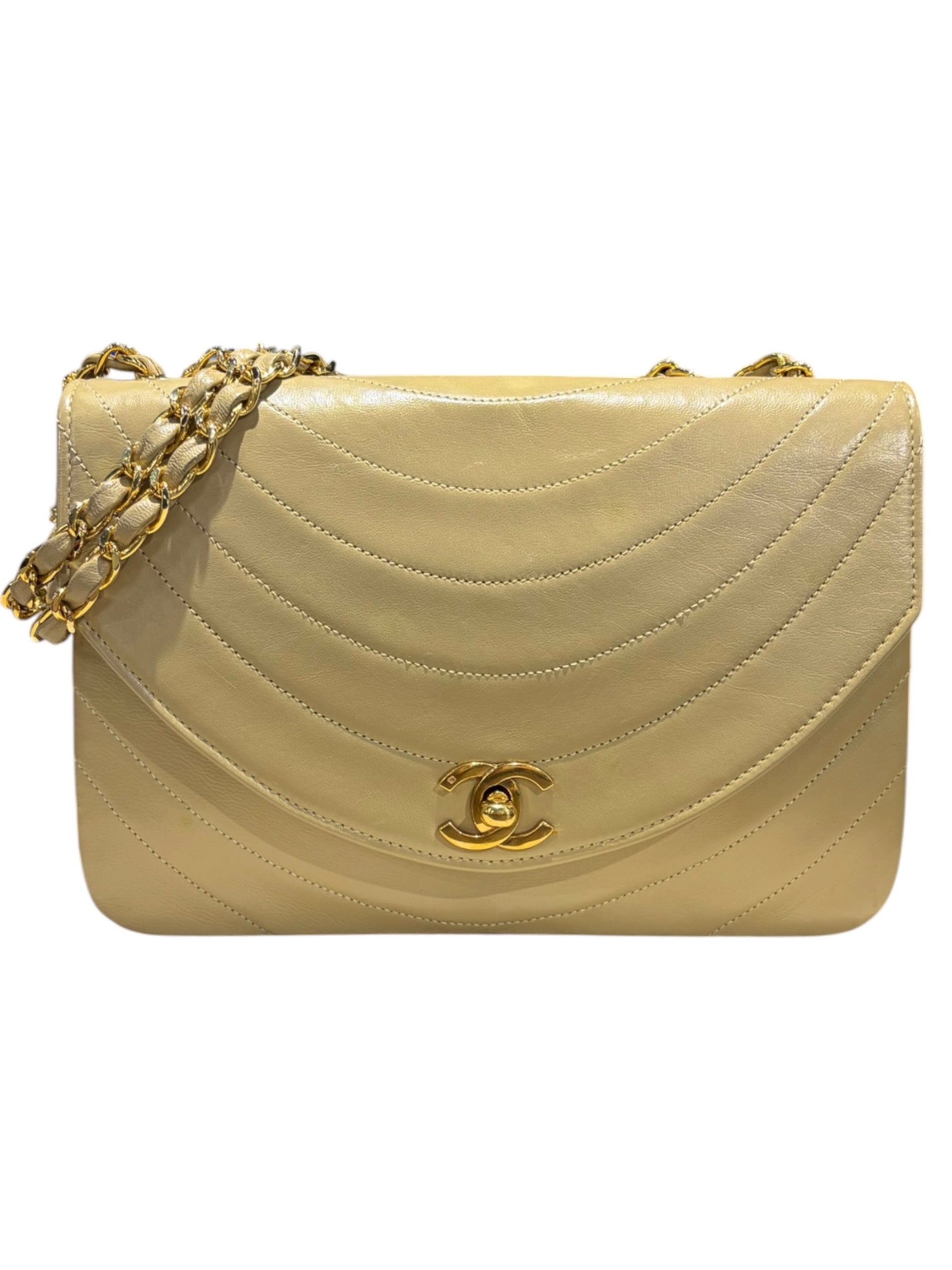 シャネル　チェーンバッグ 中古・古着通販】CHANEL (シャネル) ウェーブステッチ/チェーン
