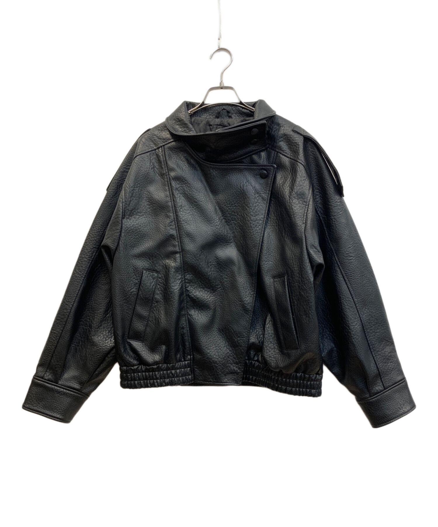 【中古美品】ZARA レザージャケット ブラック Sサイズ 中古・古着通販】ZARA (ザラ) フェイクレザージャケット ブラック