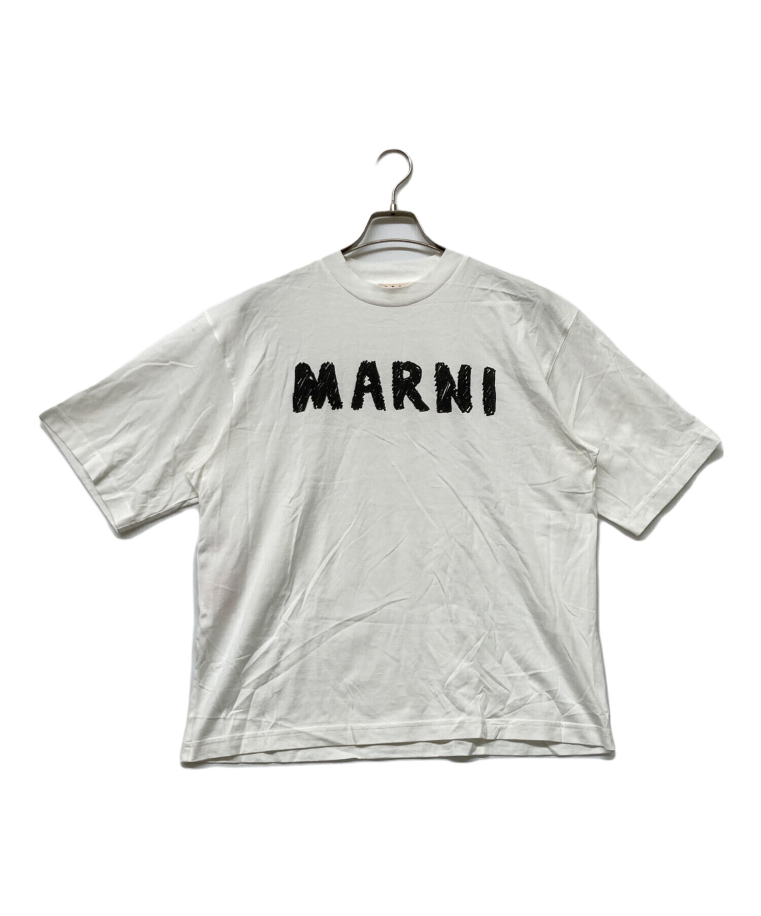 MARNI ホワイト ロゴ Tシャツ 中古・古着通販】MARNI (マルニ) ロゴTシャツ ホワイト サイズ:size44