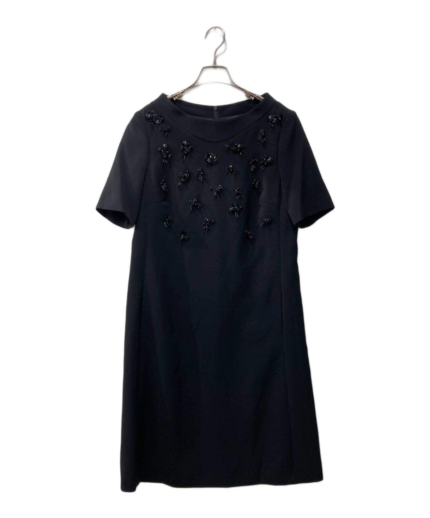 定価2024000円【ESCADA】エスカーダ　総ビーズ刺繍　ドレス　36 中古・古着通販】ESCADA (エスカーダ) 装飾ワンピース ブラック サイズ