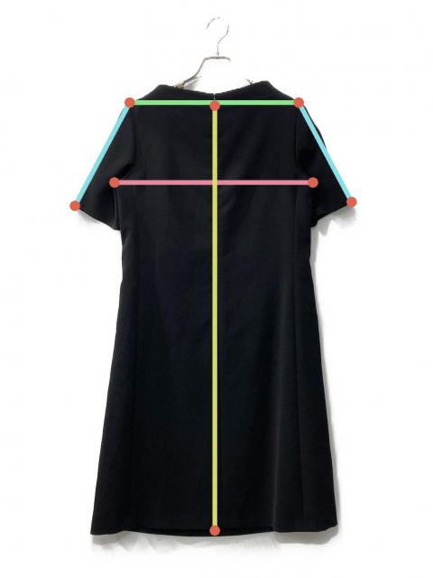 中古・古着通販】ESCADA (エスカーダ) 装飾ワンピース ブラック サイズ