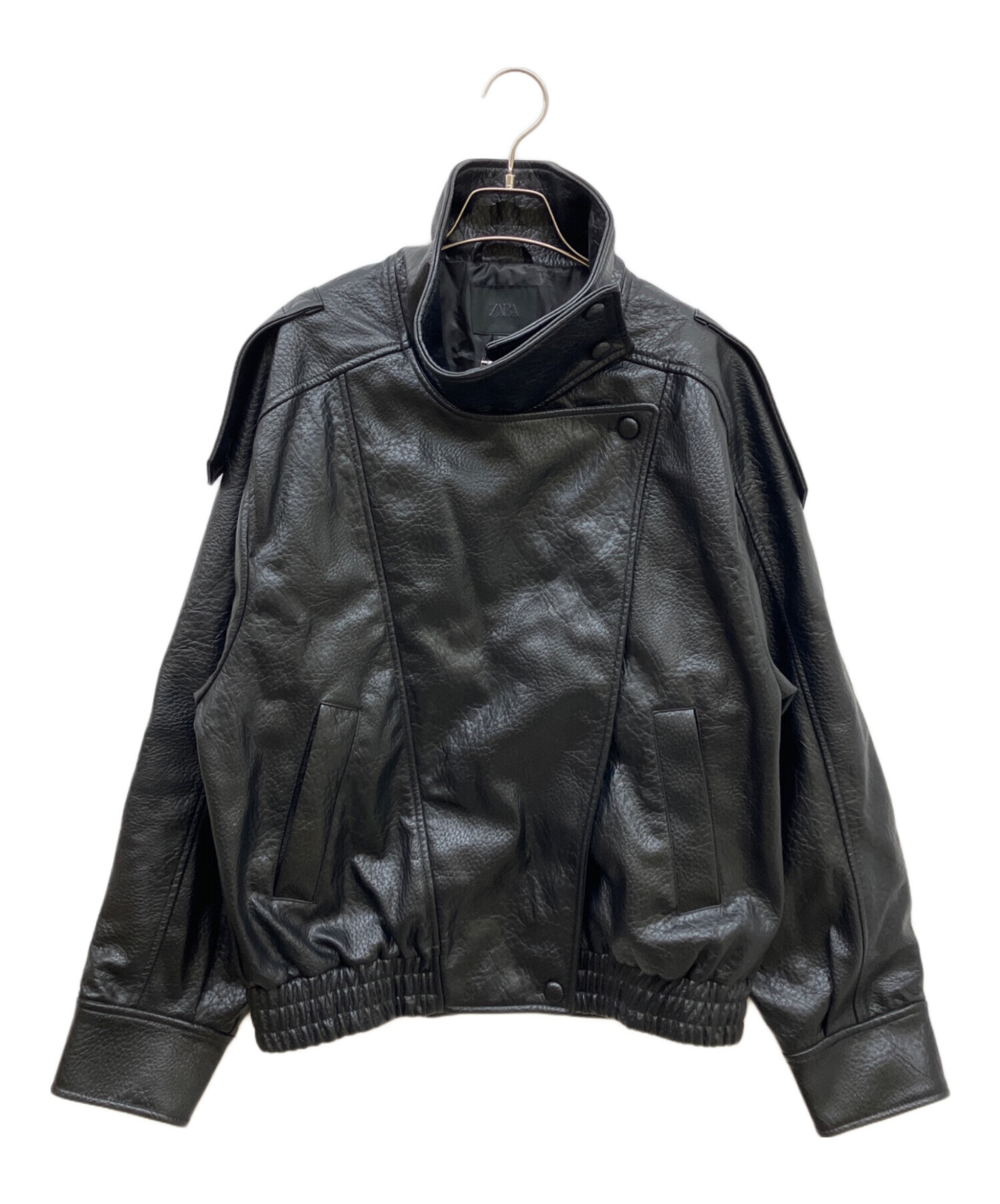 中古・古着通販】ZARA (ザラ) フェイクレザージャケット ブラック