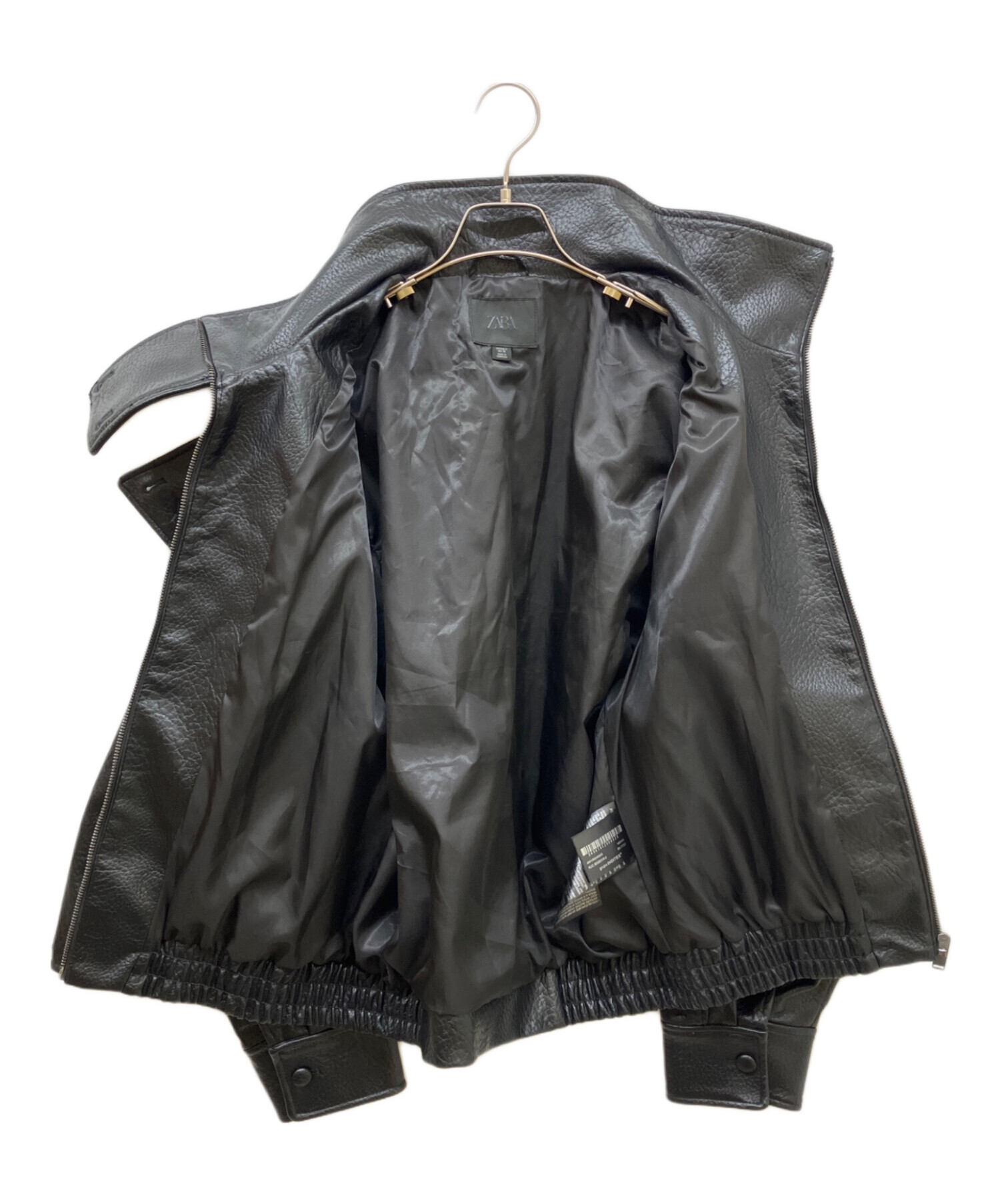中古・古着通販】ZARA (ザラ) フェイクレザージャケット ブラック