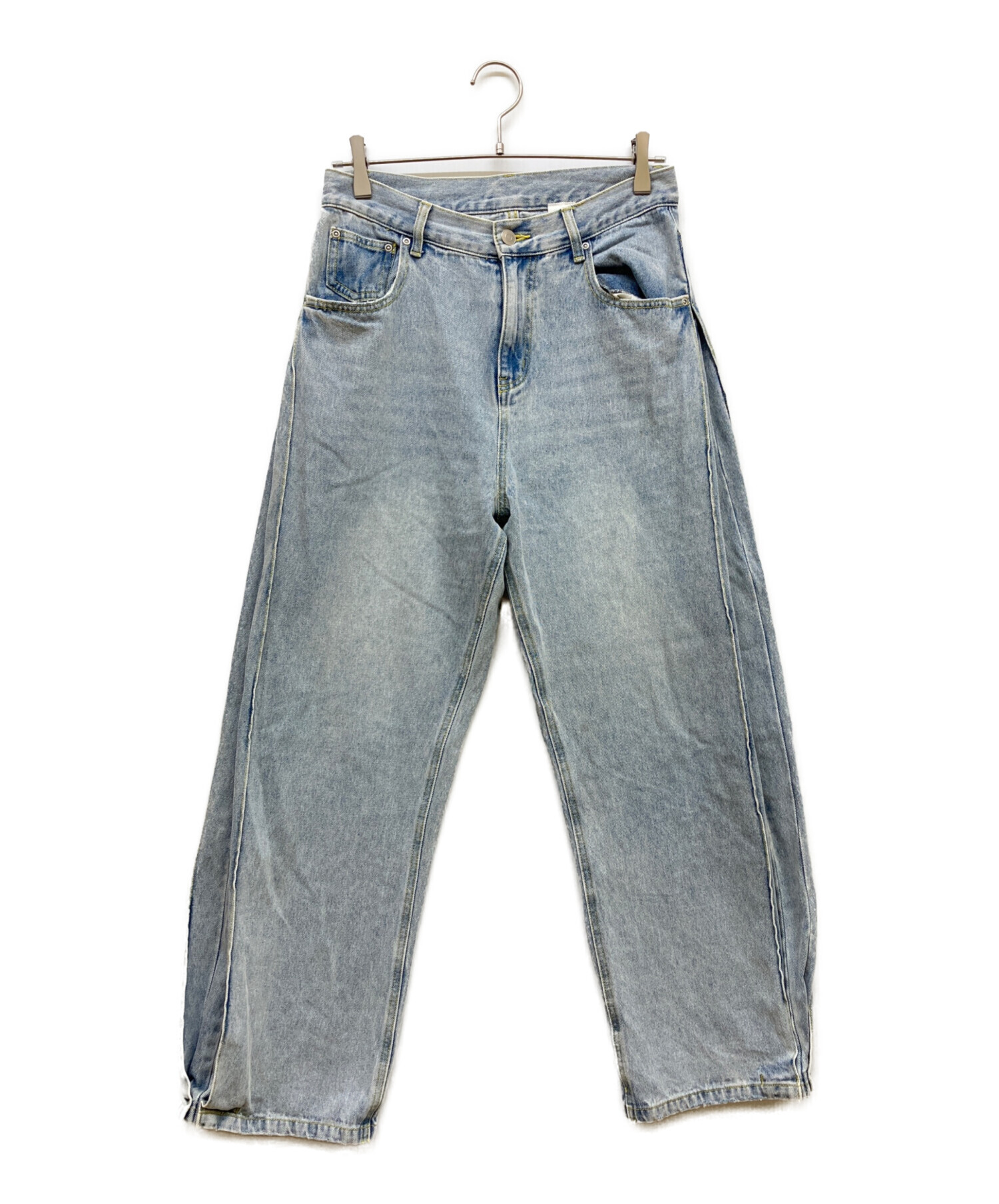 中古・古着通販】YENN (イエン) SIDE PLEATED DENIM PANTS ブルー