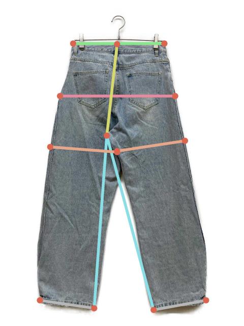中古・古着通販】YENN (イエン) SIDE PLEATED DENIM PANTS ブルー