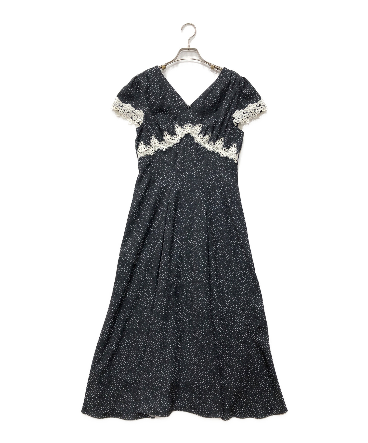 ワンピース Her lip to Polka-Dot Lace-Trim Dress 中古・古着通販】Her lip to (ハーリップトゥ) Polka-Dot Lace-Trim