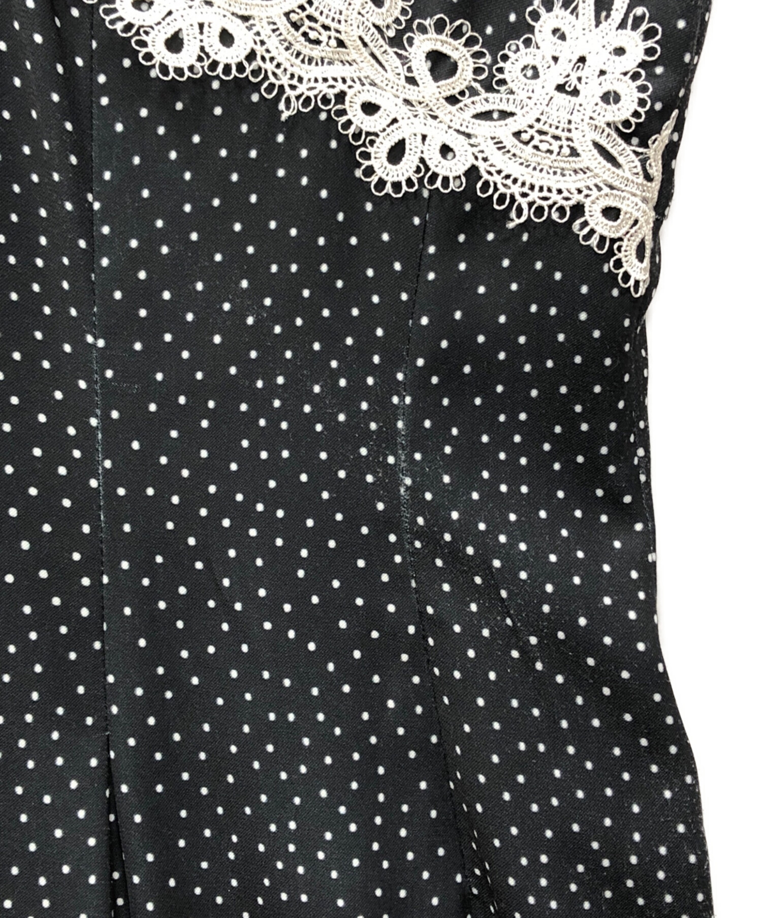 専用Herlipto☆Polka-Dot Lace-Trim Dress 中古・古着通販】Her lip to (ハーリップトゥ) Polka-Dot Lace-Trim