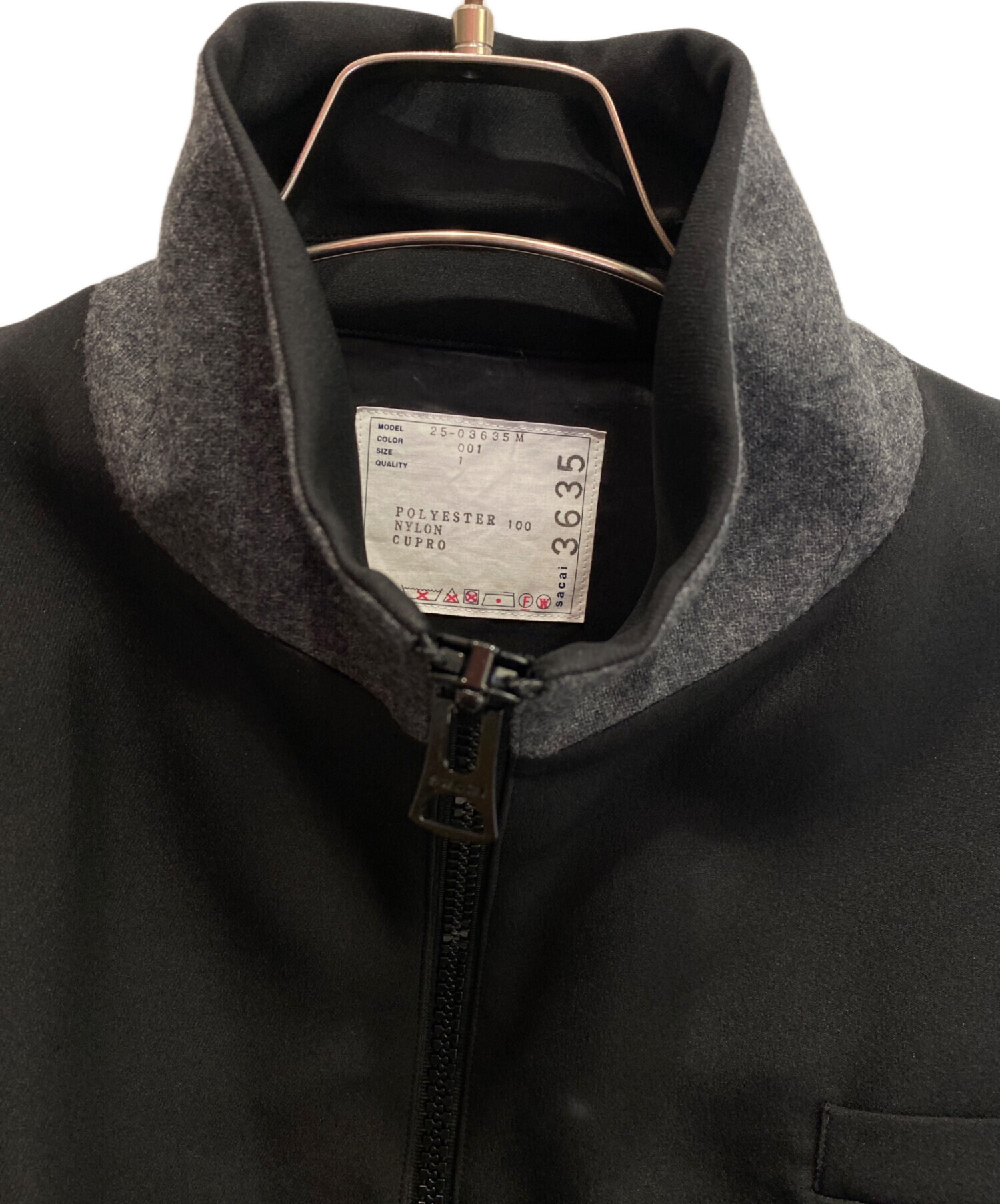 中古・古着通販】sacai (サカイ) Matelasse Twill Mix Jacket ブラック