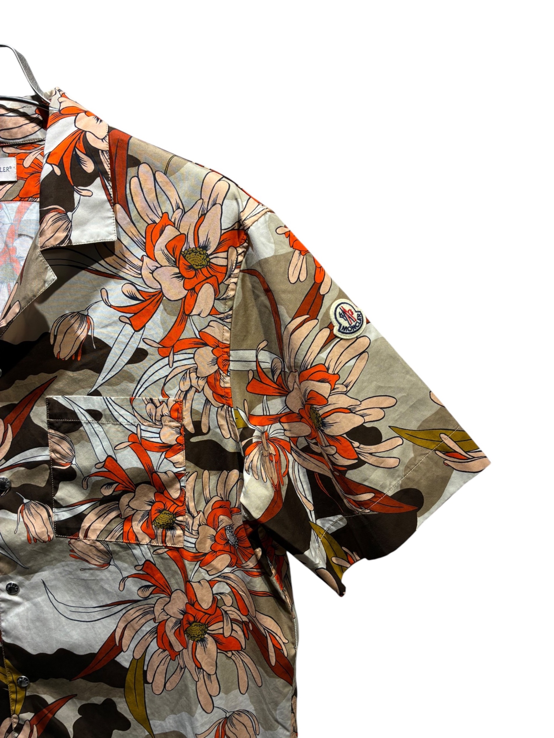 中古・古着通販】MONCLER (モンクレール) 花柄半袖シャツ ブラウン