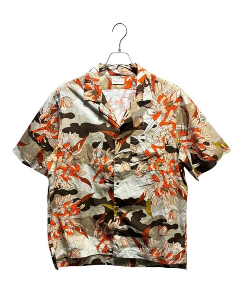 MONCLER フラワープリント 半袖シャツ 中古・古着通販】MONCLER (モンクレール) 花柄半袖シャツ ブラウン