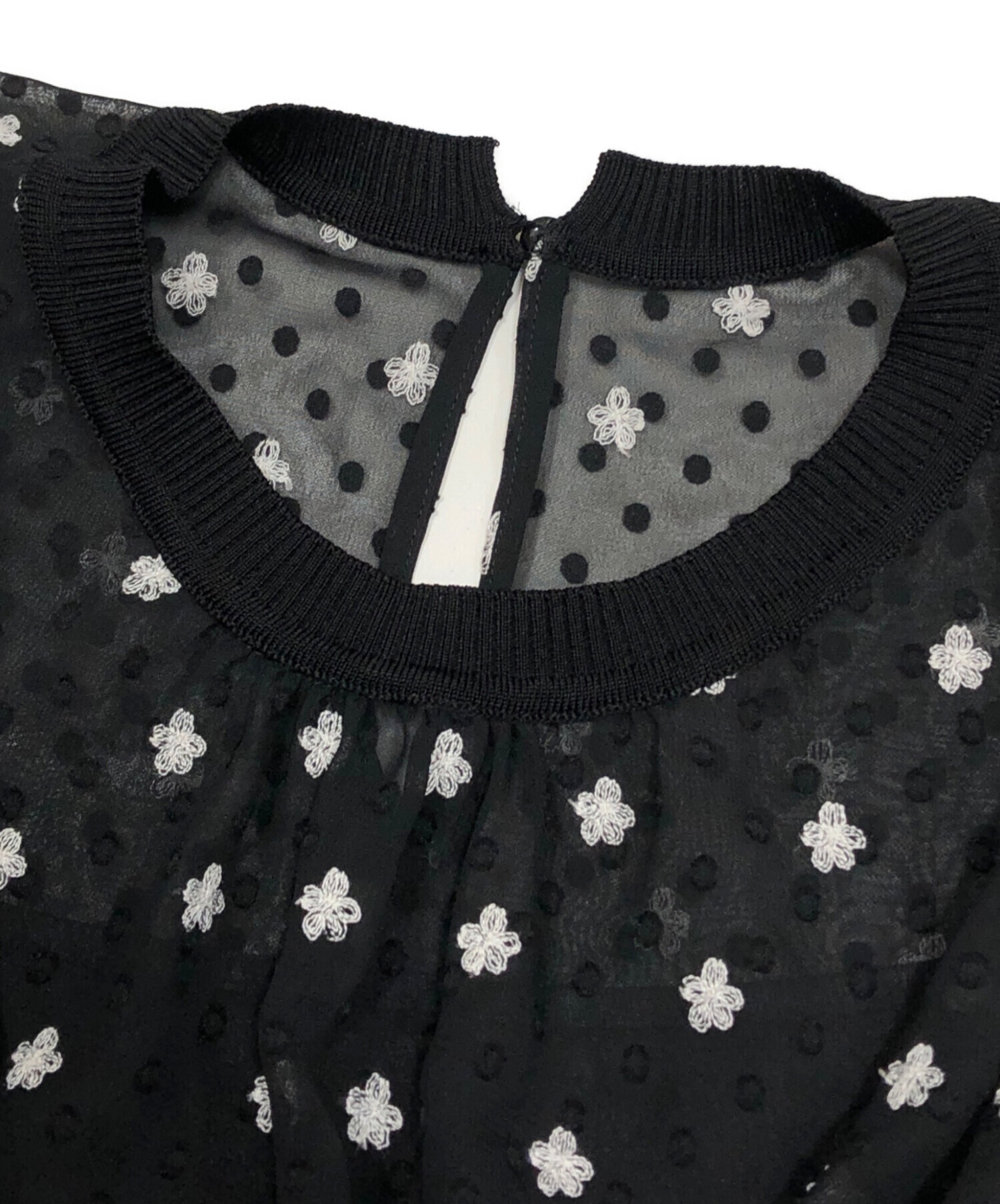 中古・古着通販】ANAYI (アナイ) フラワー刺繍ドットフレア ワンピース