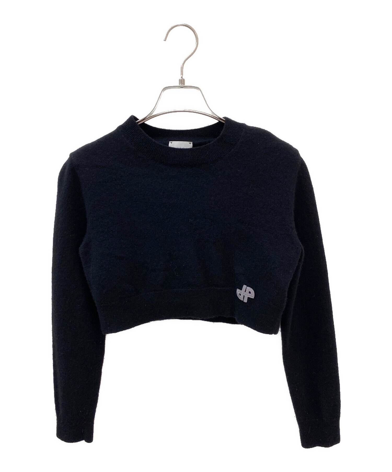 中古・古着通販】patou (パトゥ) クロップドニット ブラック サイズ:M
