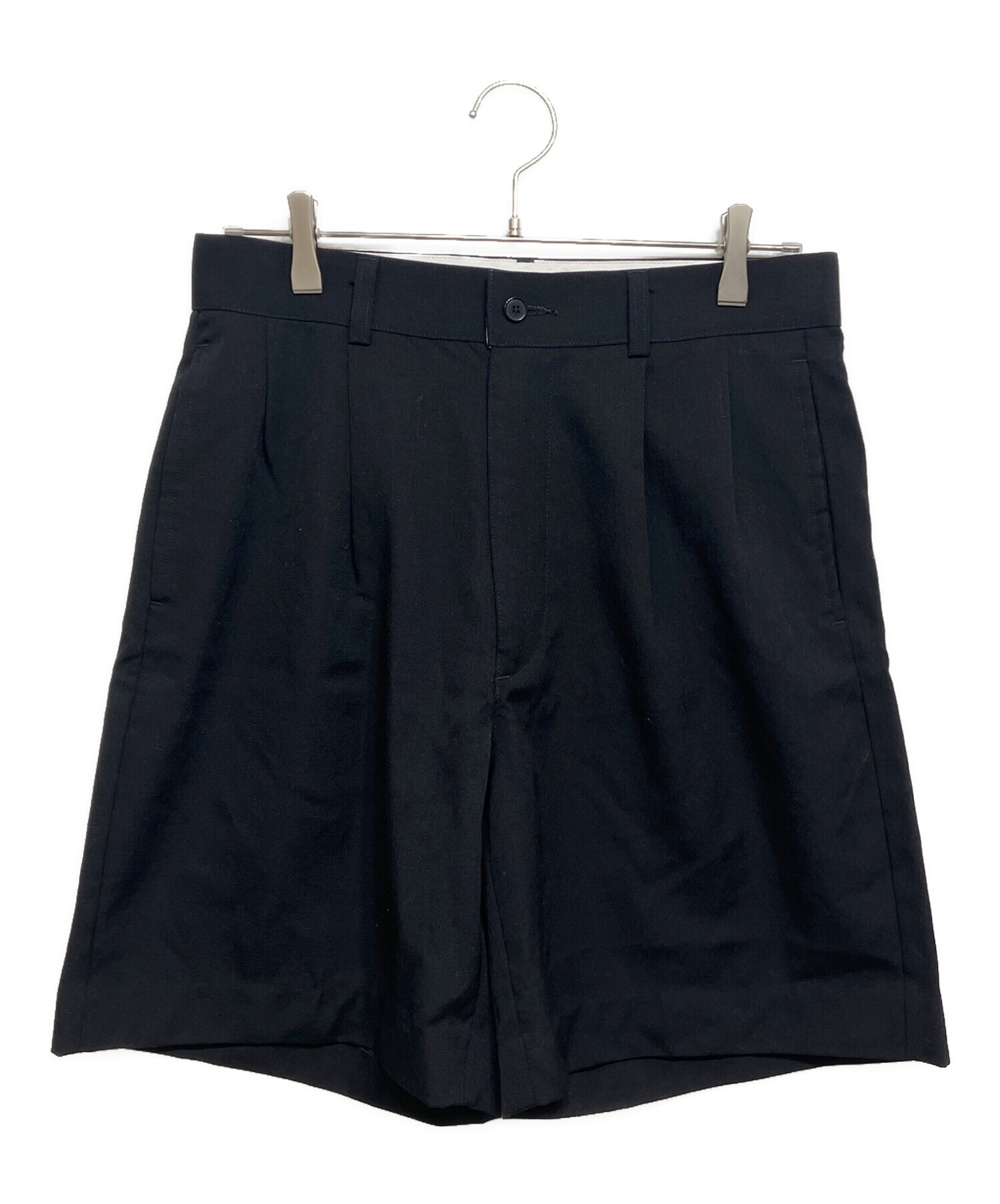 中古・古着通販】OVY (オヴィー) Wool 2Tuck Wide Shorts ブラック