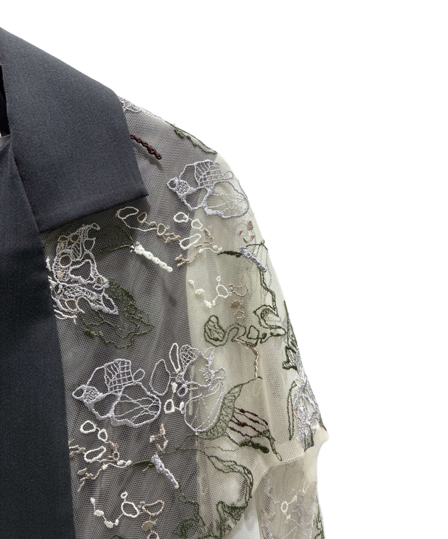 中古・古着通販】MURRAL (ミューラル) Tears flower lace dress (Gray