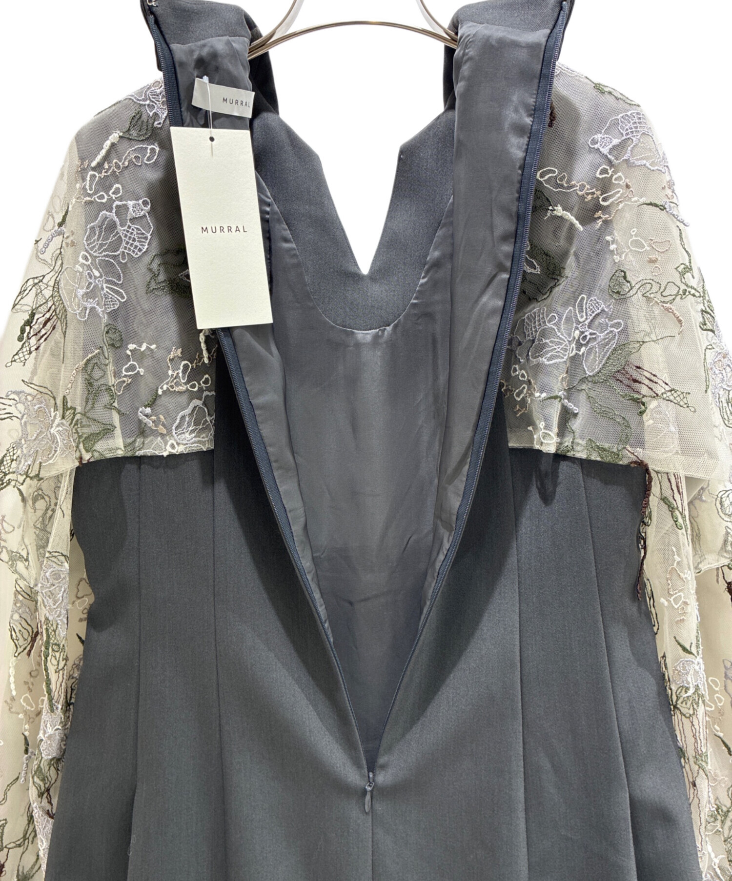中古・古着通販】MURRAL (ミューラル) Tears flower lace dress (Gray