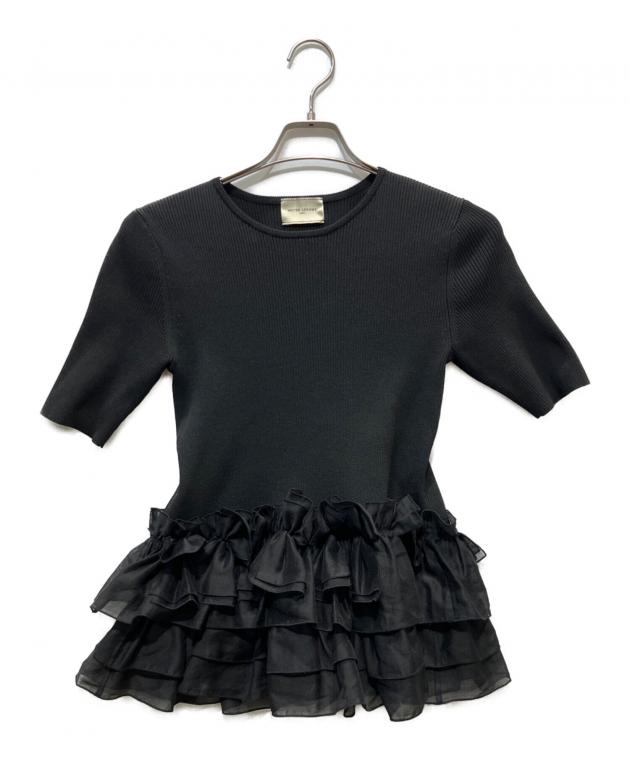 UNITED ARROWS　リボンペプラムニット　ブラック　ユナイテッドアローズ 中古・古着通販】UNITED ARROWS (ユナイテッドアローズ) リボン