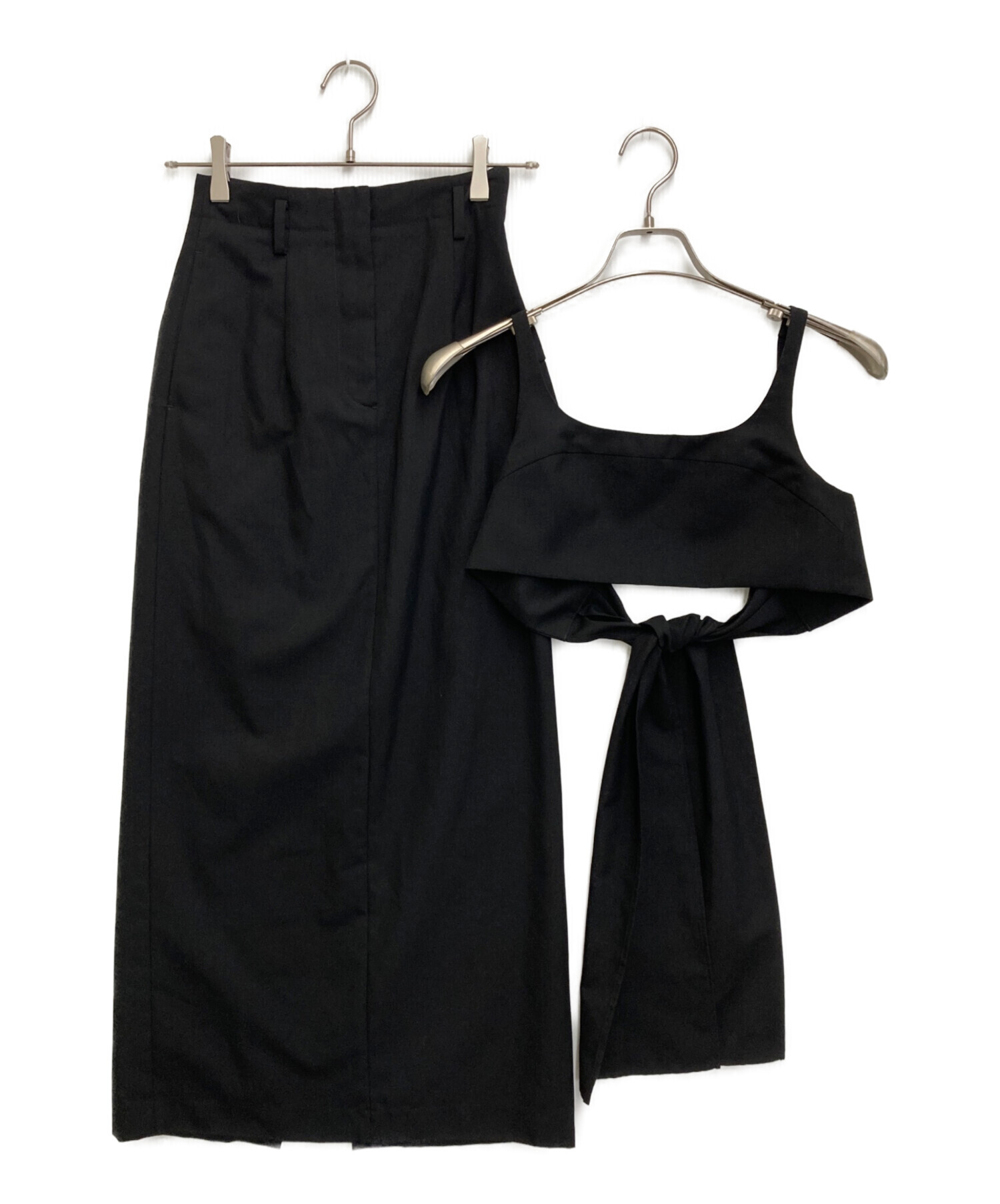 中古・古着通販】CLANE (クラネ) BUSTIER SET STRAIGHT SKIRT ブラック