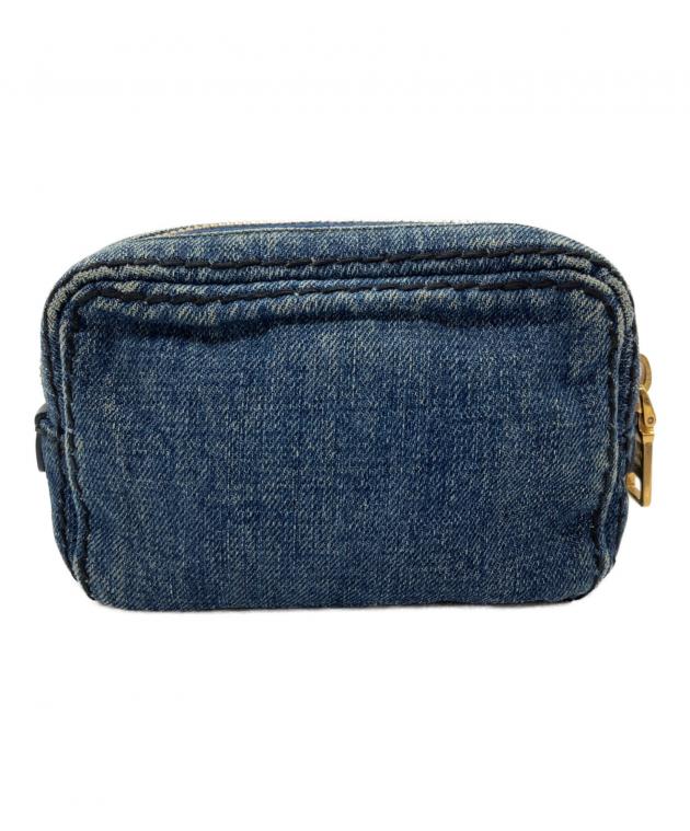 PRADA ヴィンテージ風　デニムポーチ 中古・古着通販】PRADA (プラダ) デニムポーチ インディゴ｜ブランド