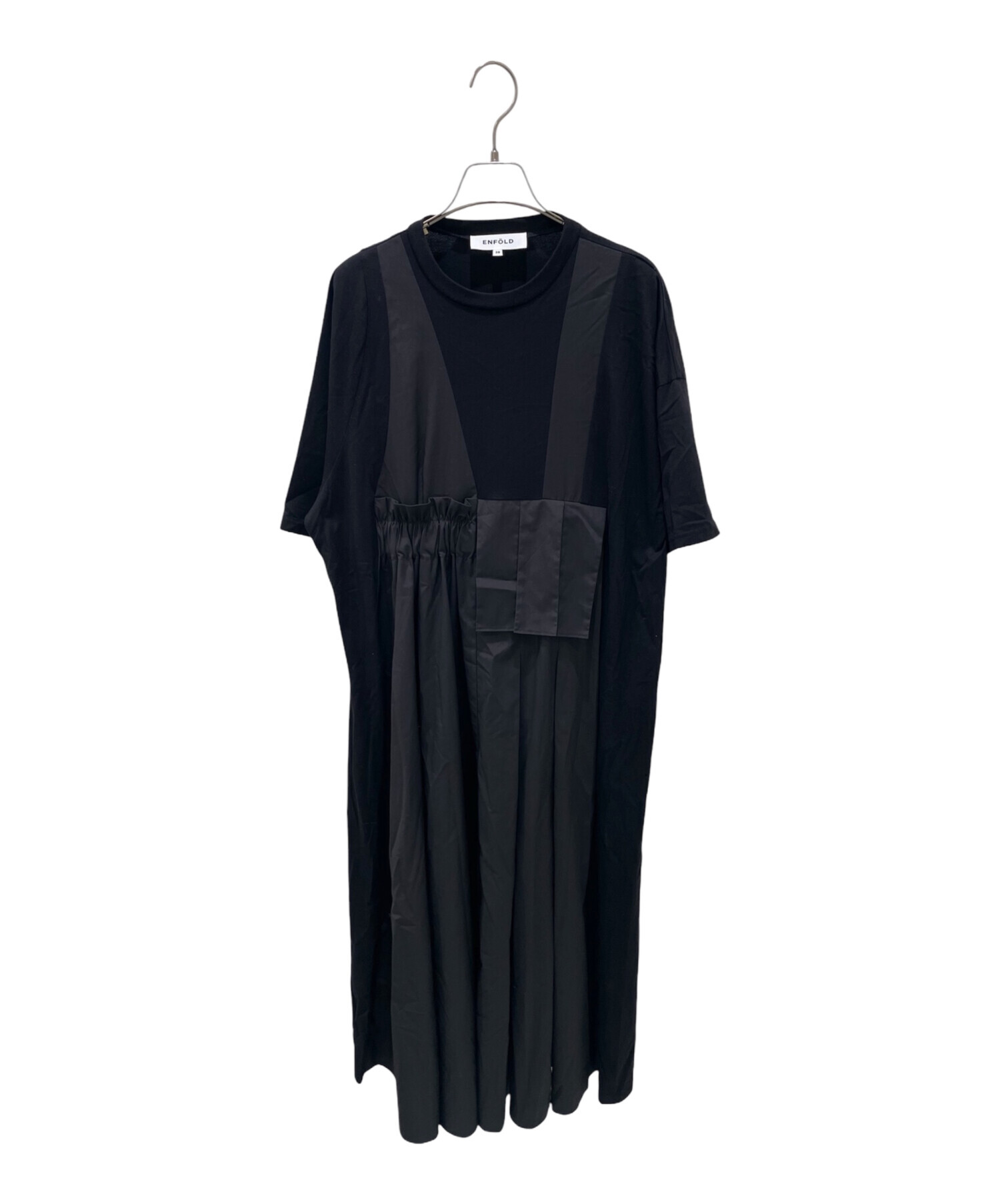 中古・古着通販】ENFOLD (エンフォルド) FAKE-LAYERED DRESS ブラック