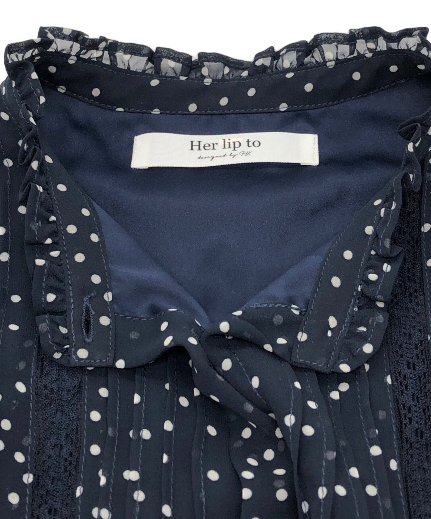中古・古着通販】HER LIP TO (ハーリップトゥ) PolkaDot Side Bow 