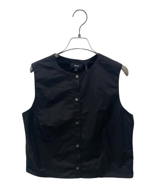 Theory - 未使用♪定価2.6万 セオリー 洗える ボウタイブラウス ノースリーブ ブラック 中古・古着通販】theory (セオリー) ボタンノースリーブブラウス