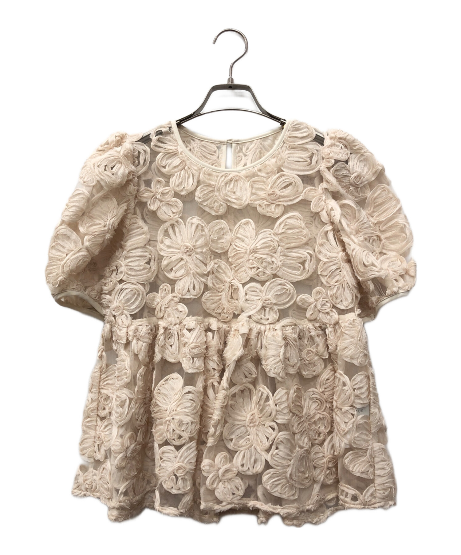 ORGUE フラワーエンブロイダリーブラウス beige ホワイト フラワーエン 