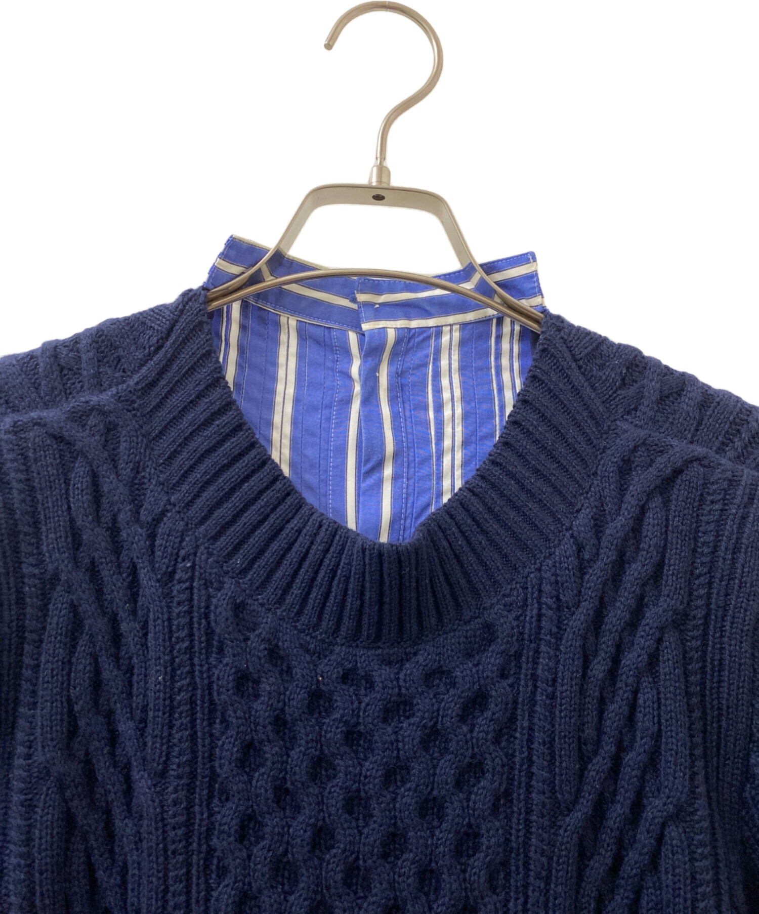 中古・古着通販】sacai (サカイ) ケーブルニット×コットンドッキング