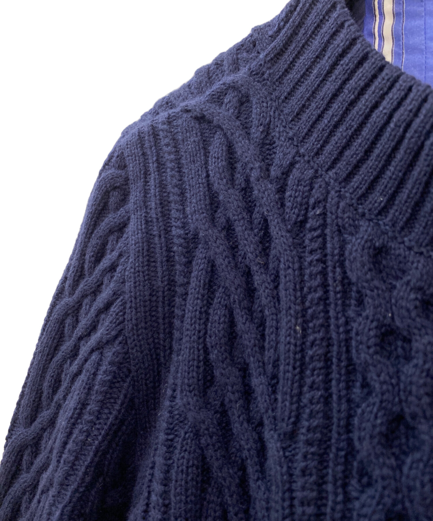 中古・古着通販】sacai (サカイ) ケーブルニット×コットンドッキング