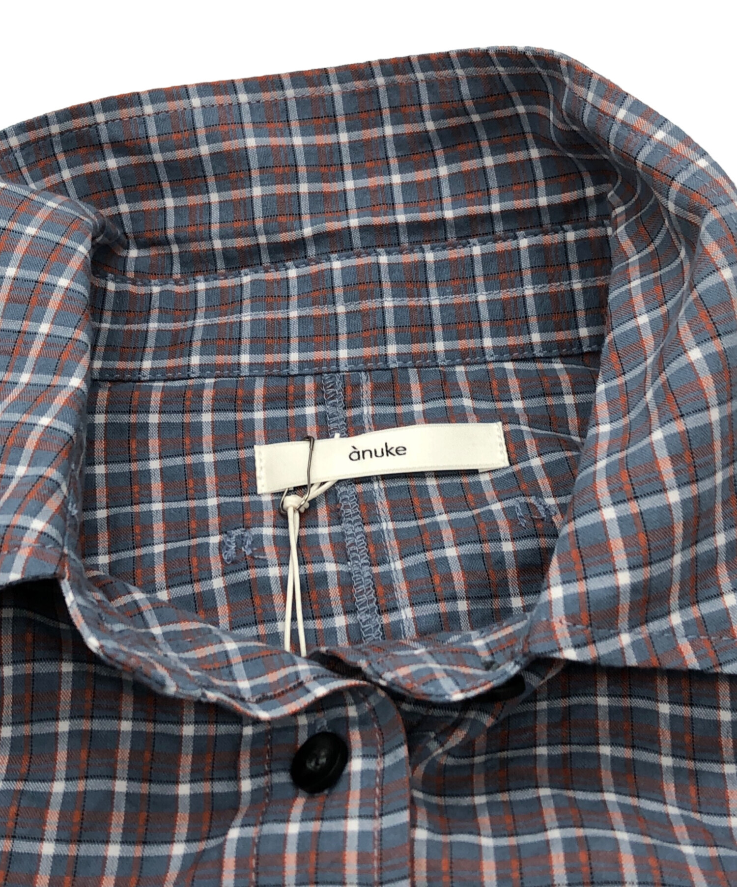 中古・古着通販】anuke (アンヌーク) Check Short Shirts グレー