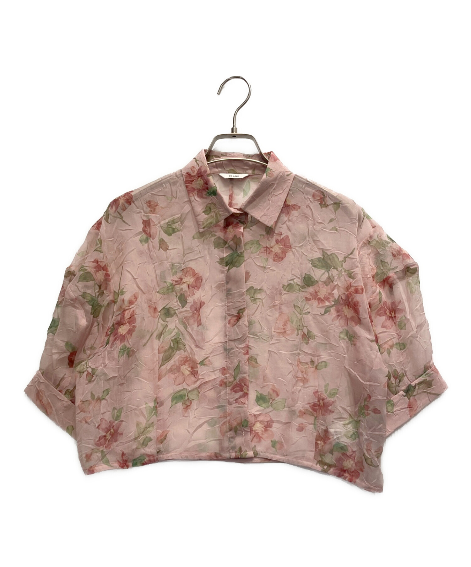 中古・古着通販】CLANE (クラネ) SHEER FLOWER SHORT SLEEVE SHIRTS 