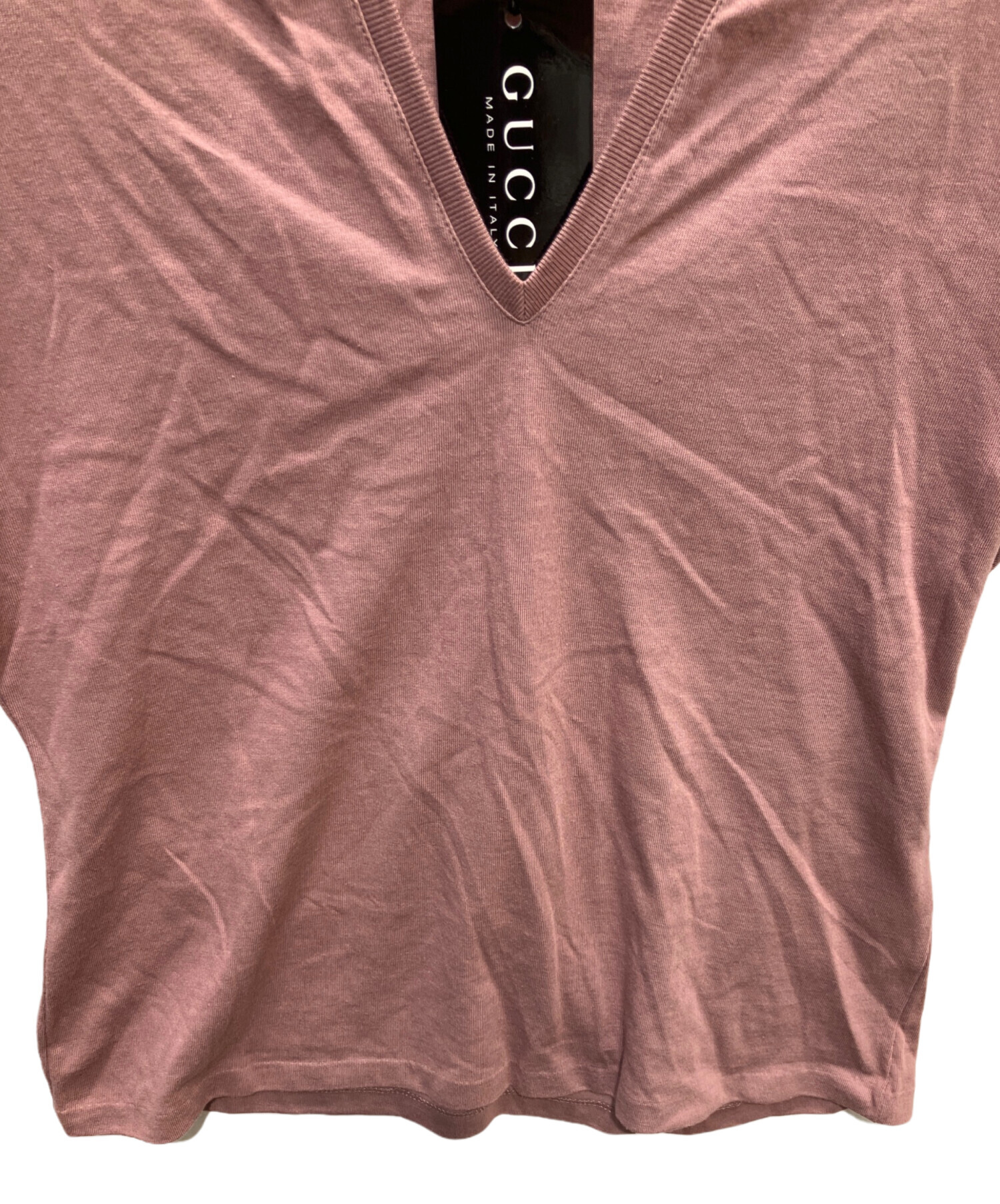 中古・古着通販】GUCCI (グッチ) VネックTシャツ ピンク サイズ:XS 未