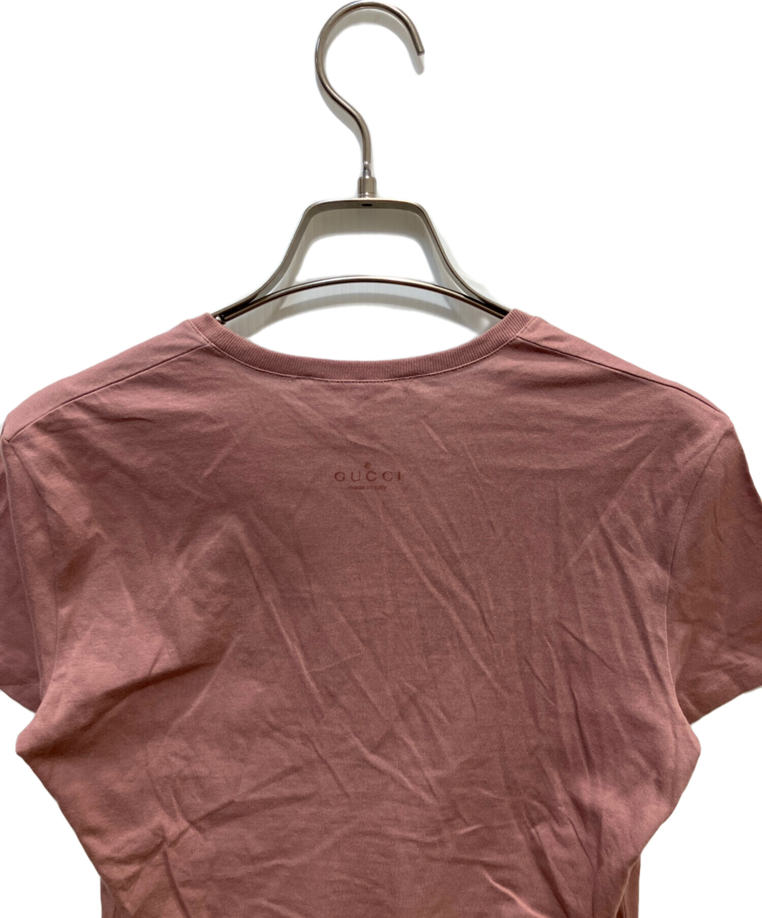 中古・古着通販】GUCCI (グッチ) VネックTシャツ ピンク サイズ:XS 未
