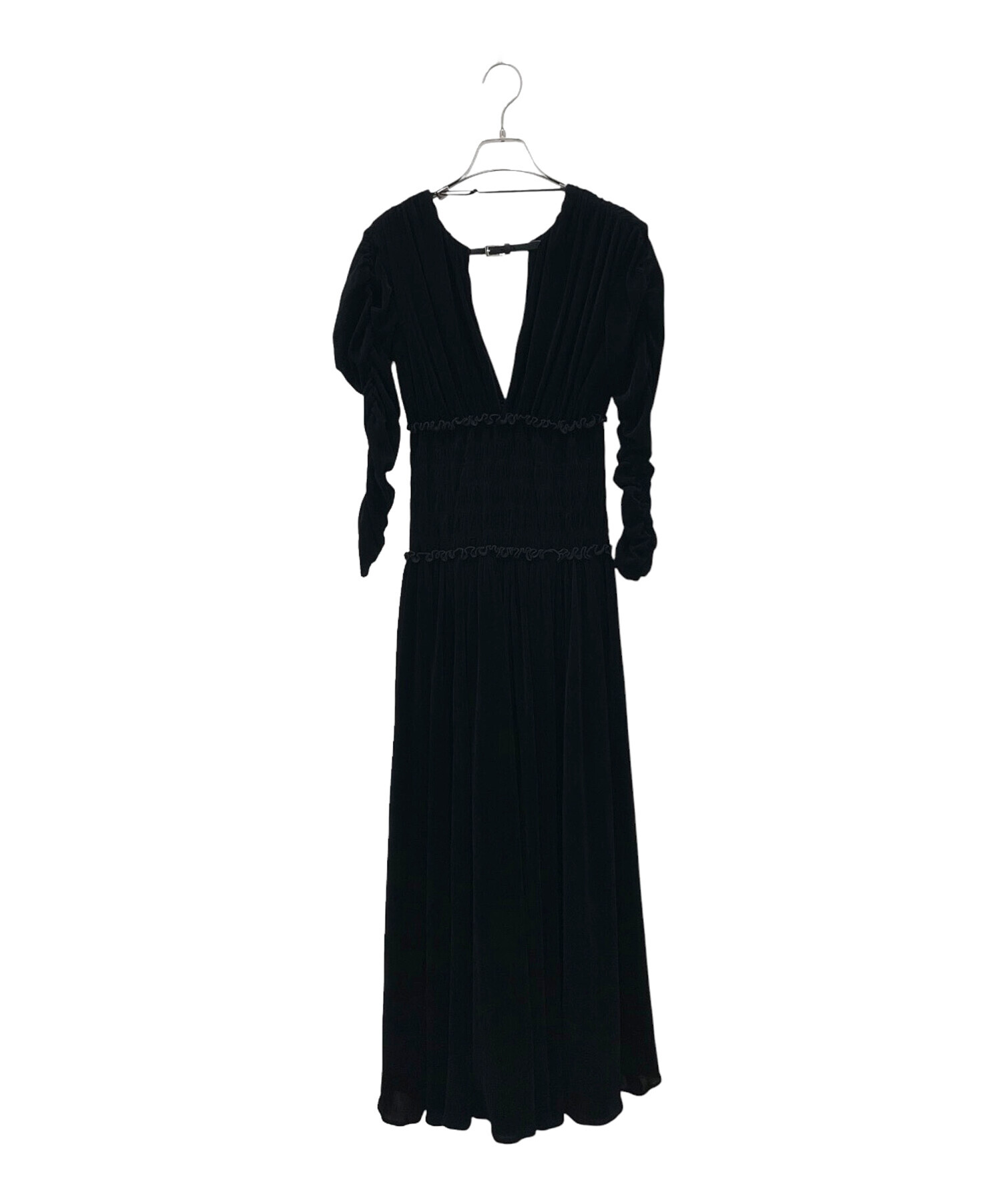 中古・古着通販】FETICO (フェティコ) VELVET TULLE SHIRRING DRESS