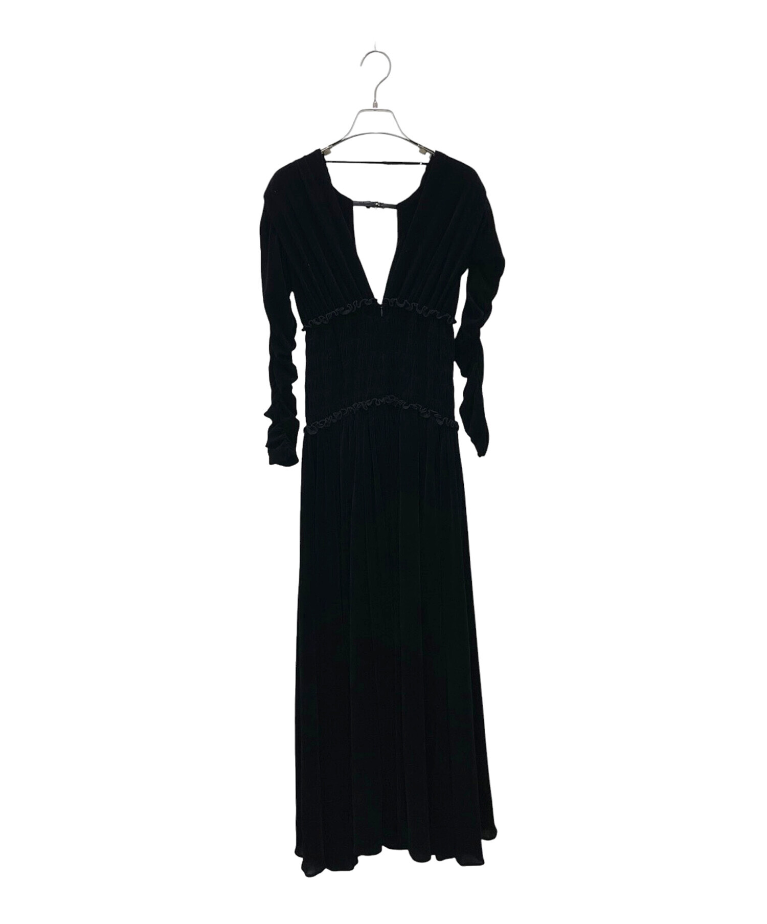 中古・古着通販】FETICO (フェティコ) VELVET TULLE SHIRRING DRESS