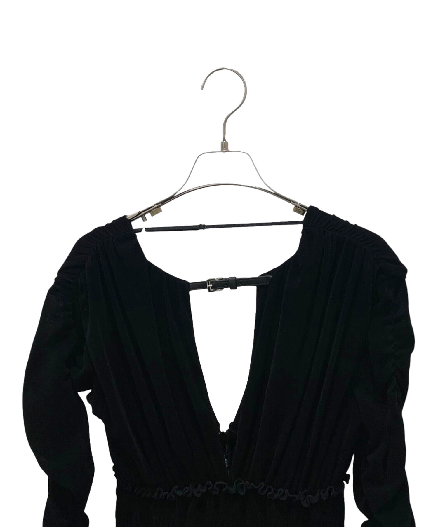 中古・古着通販】FETICO (フェティコ) VELVET TULLE SHIRRING DRESS