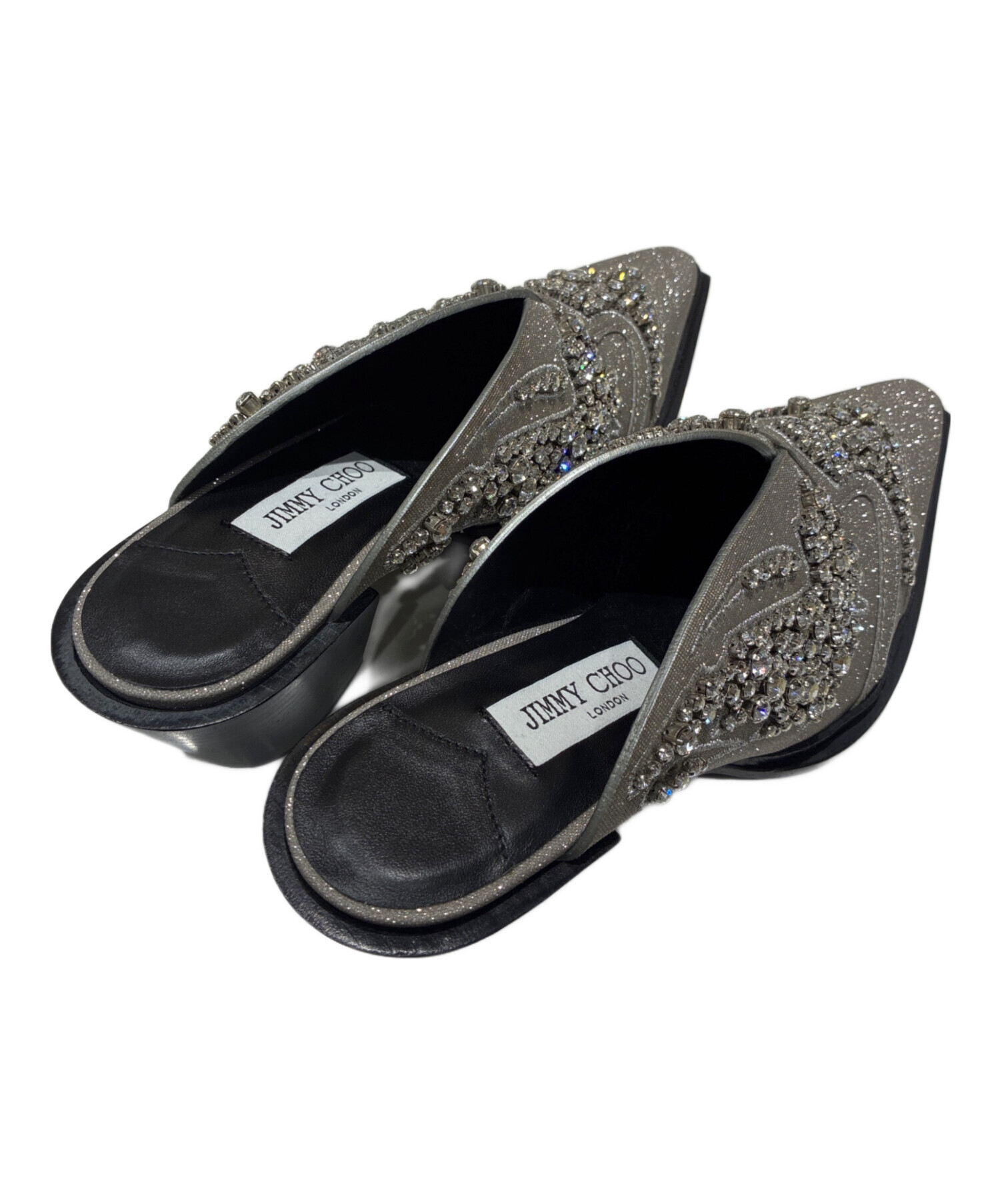中古・古着通販】JIMMY CHOO (ジミーチュウ) グリッターミュール