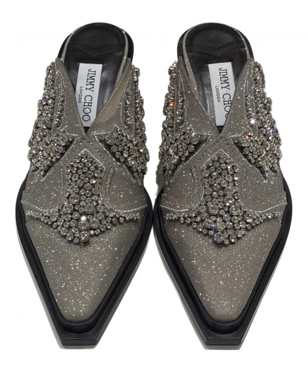 中古・古着通販】JIMMY CHOO (ジミーチュウ) グリッターミュール