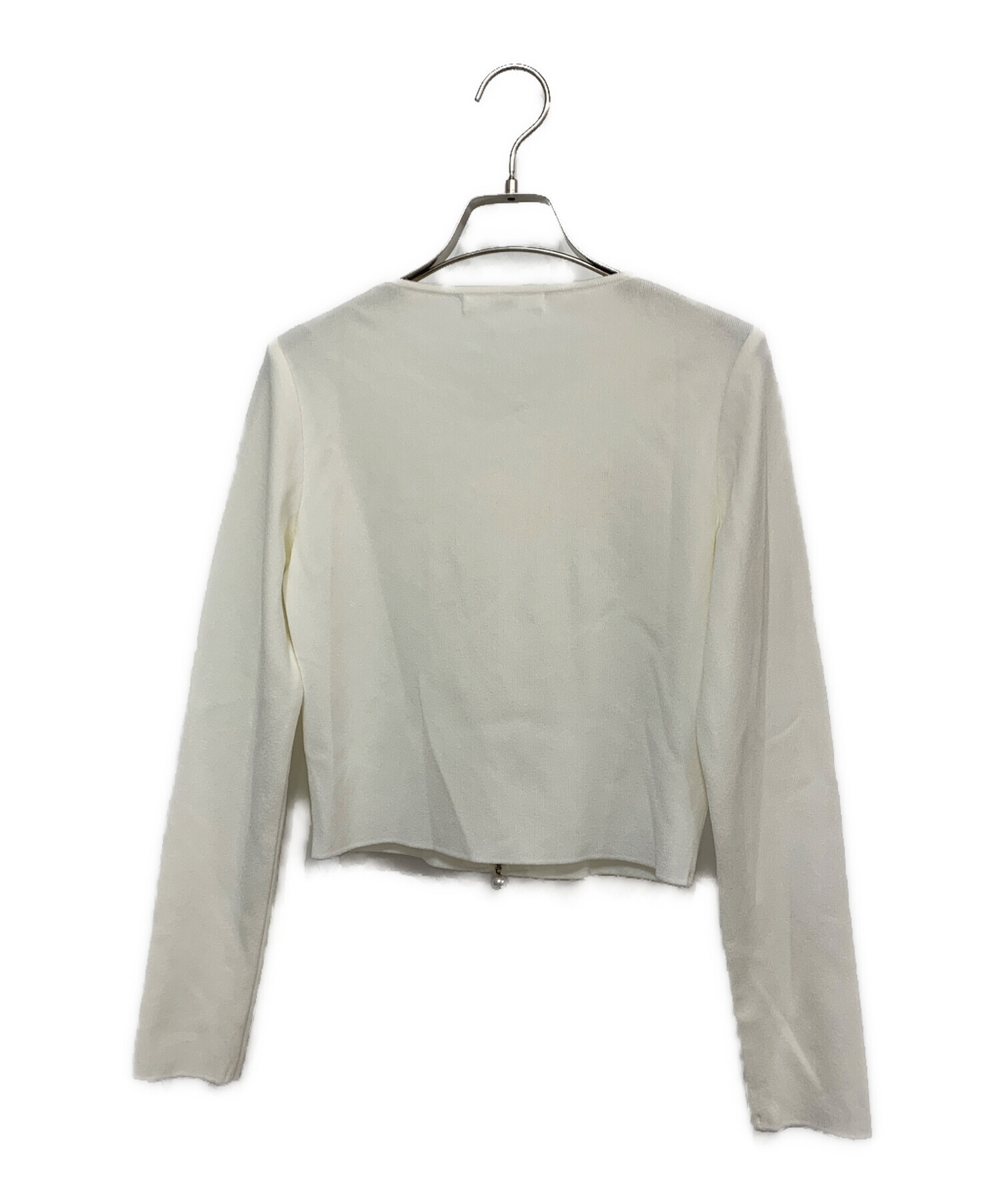 中古・古着通販】Rene (ルネ) パールジップカーディガン ホワイト