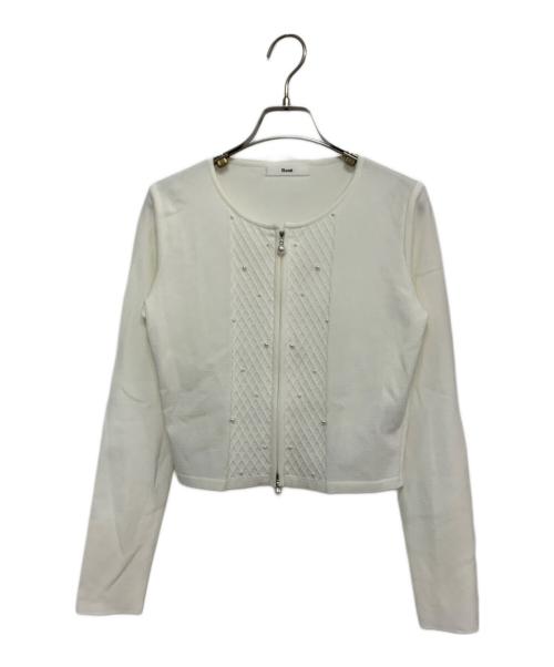 中古・古着通販】Rene (ルネ) パールジップカーディガン ホワイト