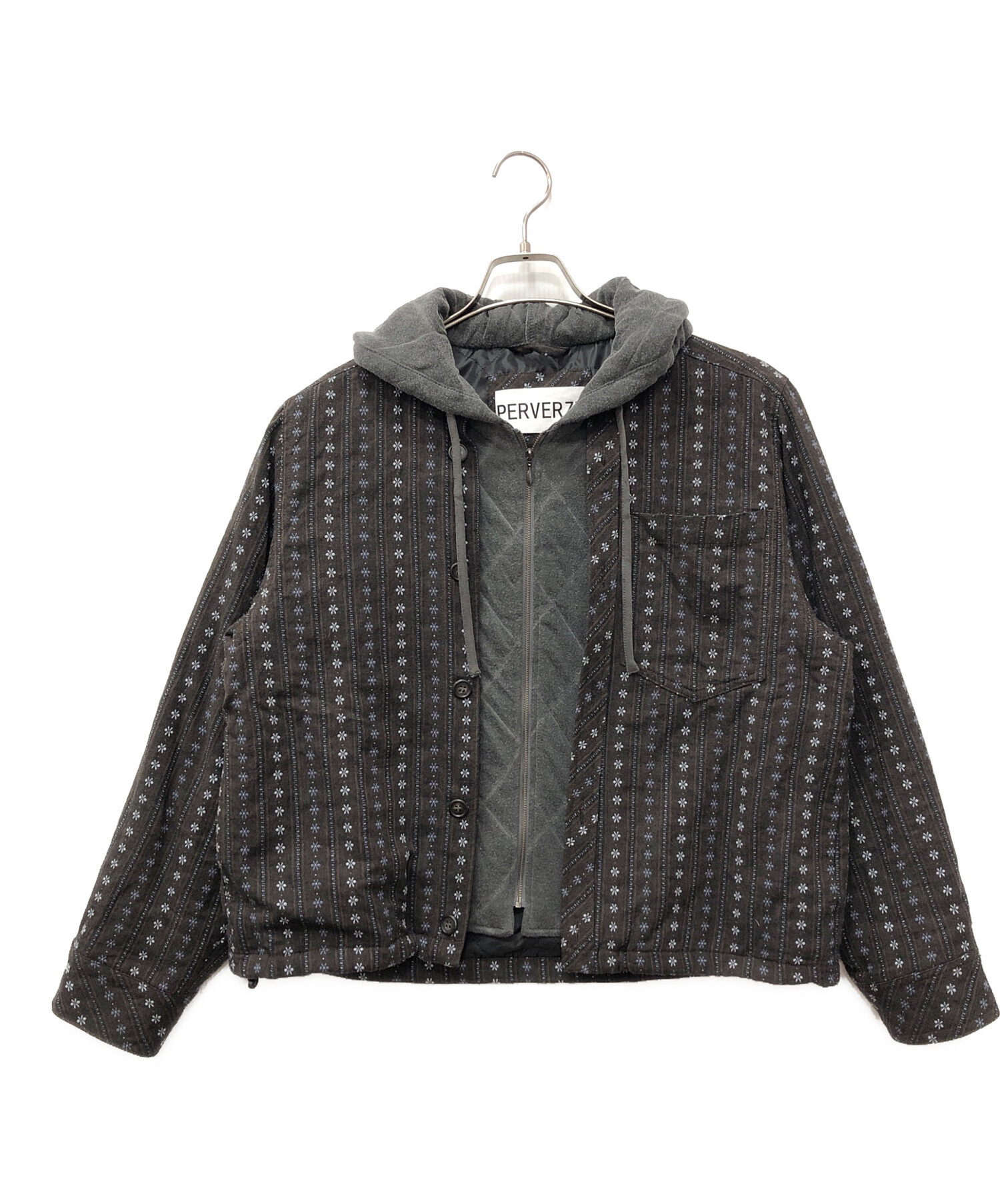 中古・古着通販】PERVERZE (パーバーズ) Double Puffer Shirt ブラウン 
