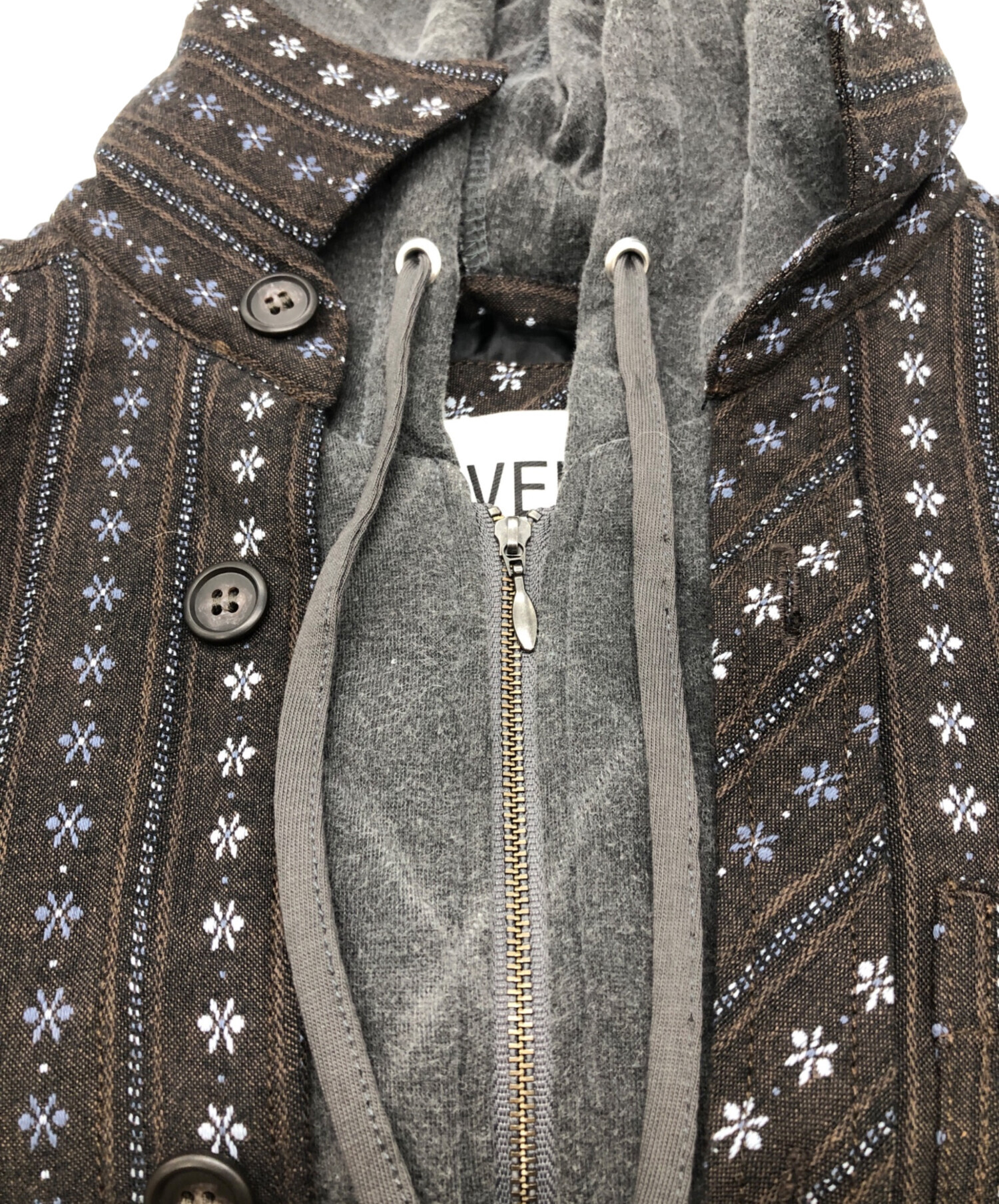 中古・古着通販】PERVERZE (パーバーズ) Double Puffer Shirt ブラウン