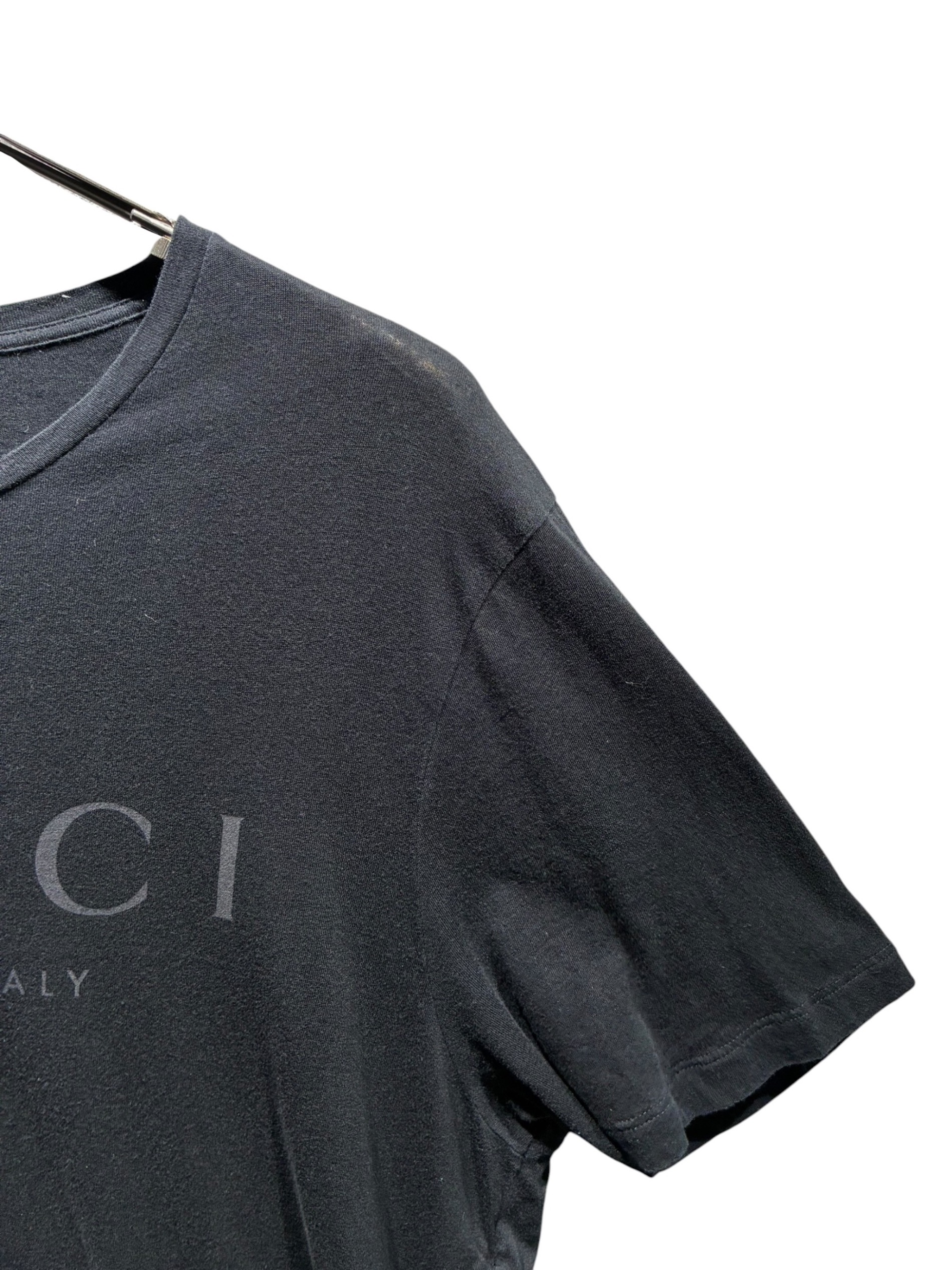 中古・古着通販】GUCCI (グッチ) ロゴプリントTシャツ ブラック サイズ