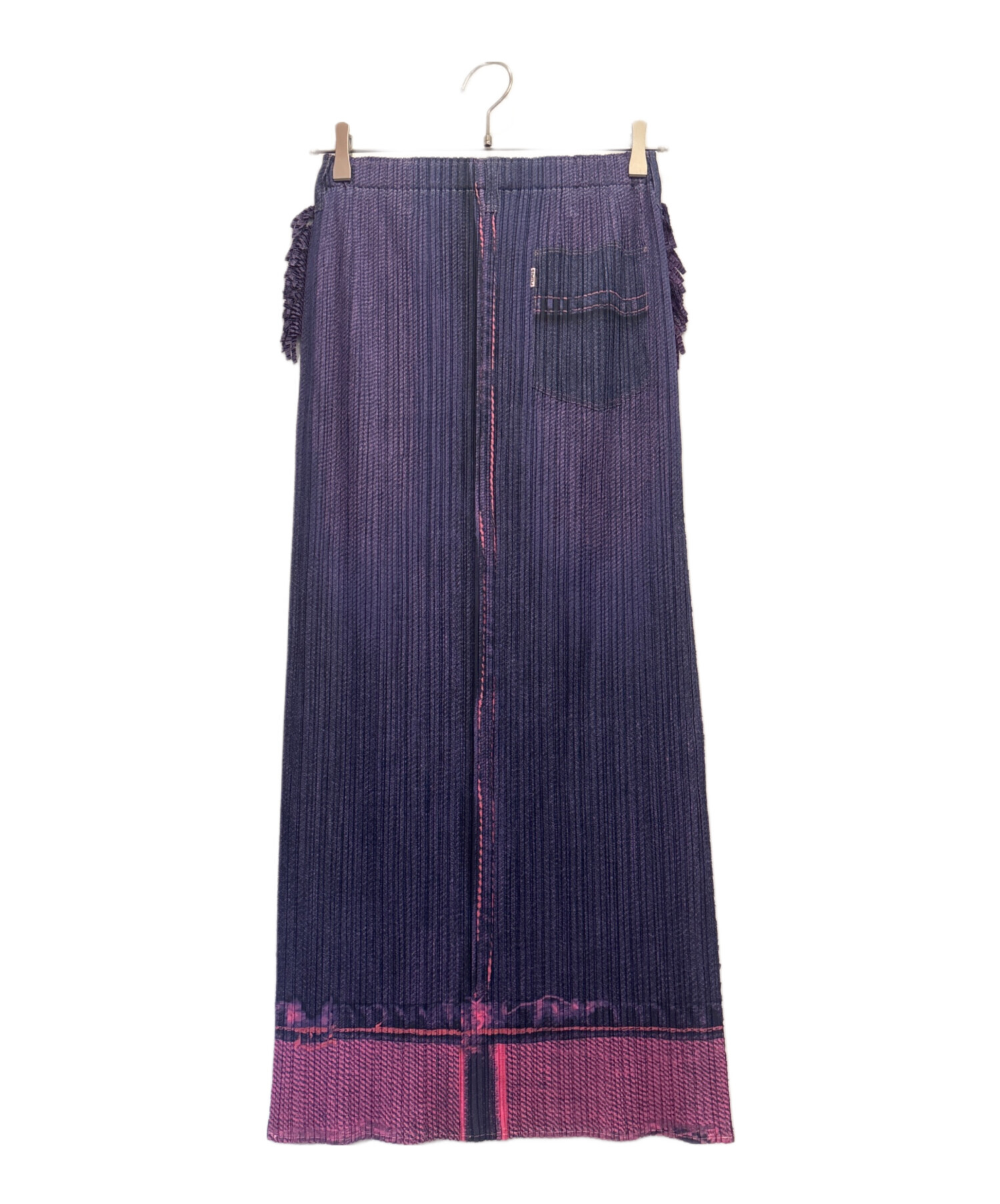 PLEATS PLEASE　プリーツプリーズ　デニムプリント　スカート　サイズ3 中古・古着通販】PLEATS PLEASE (プリーツプリーズ) デニム転写