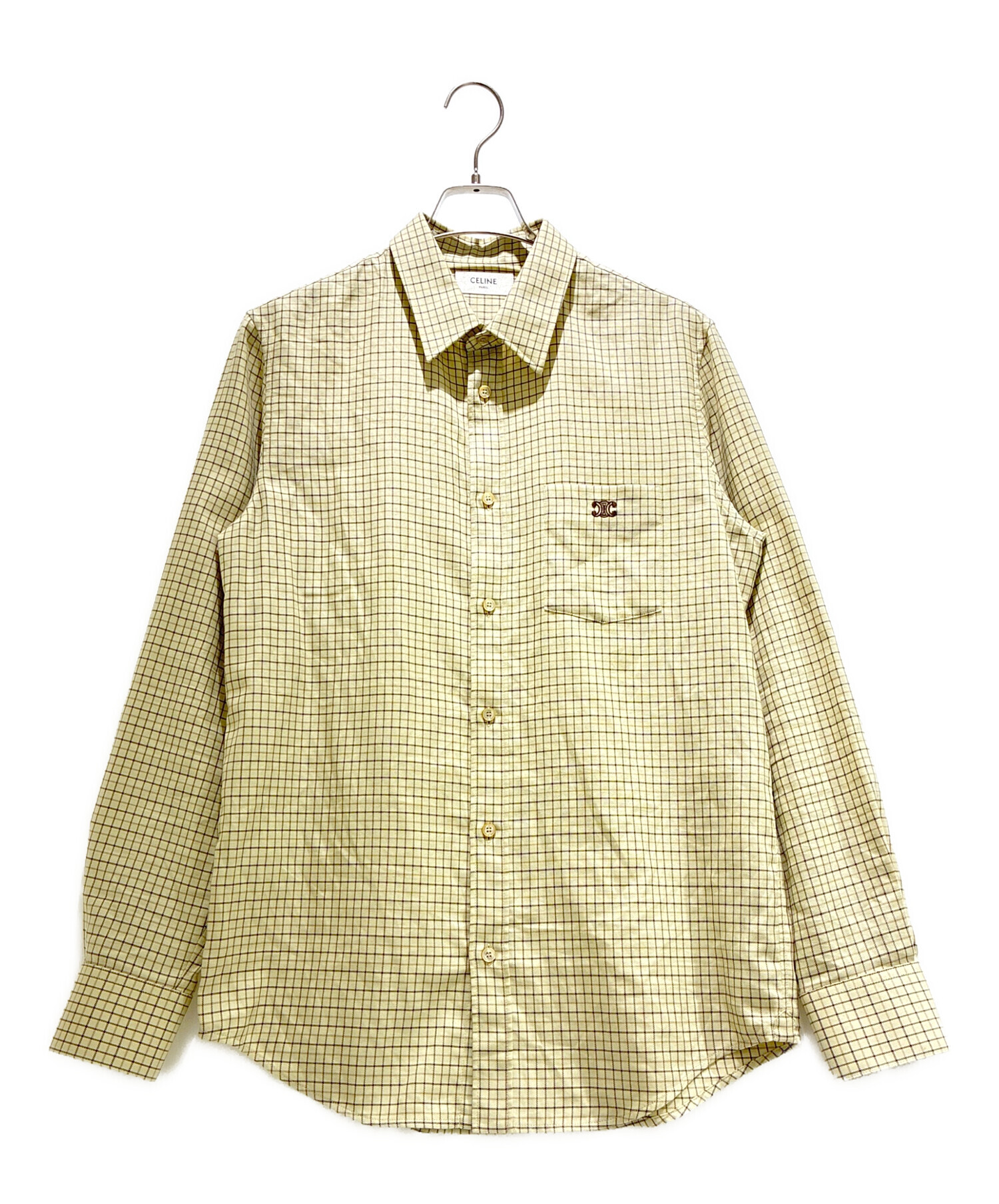 中古・古着通販】CELINE (セリーヌ) Triomphe Embroidered Check Loose