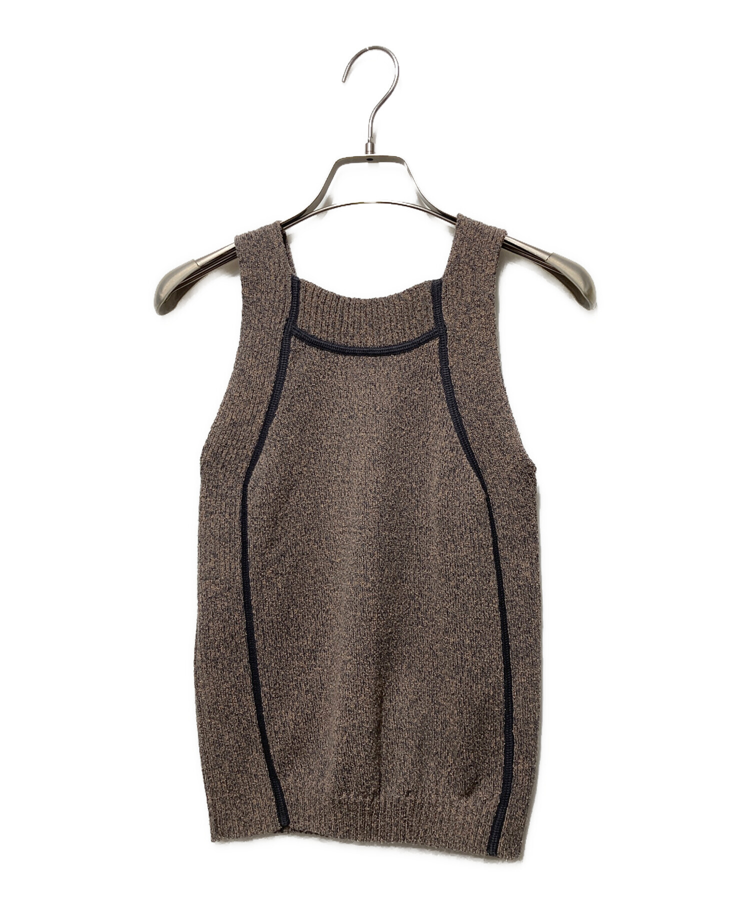 中古・古着通販】TODAYFUL (トゥデイフル) Mix Knit Tanktop ブラウン
