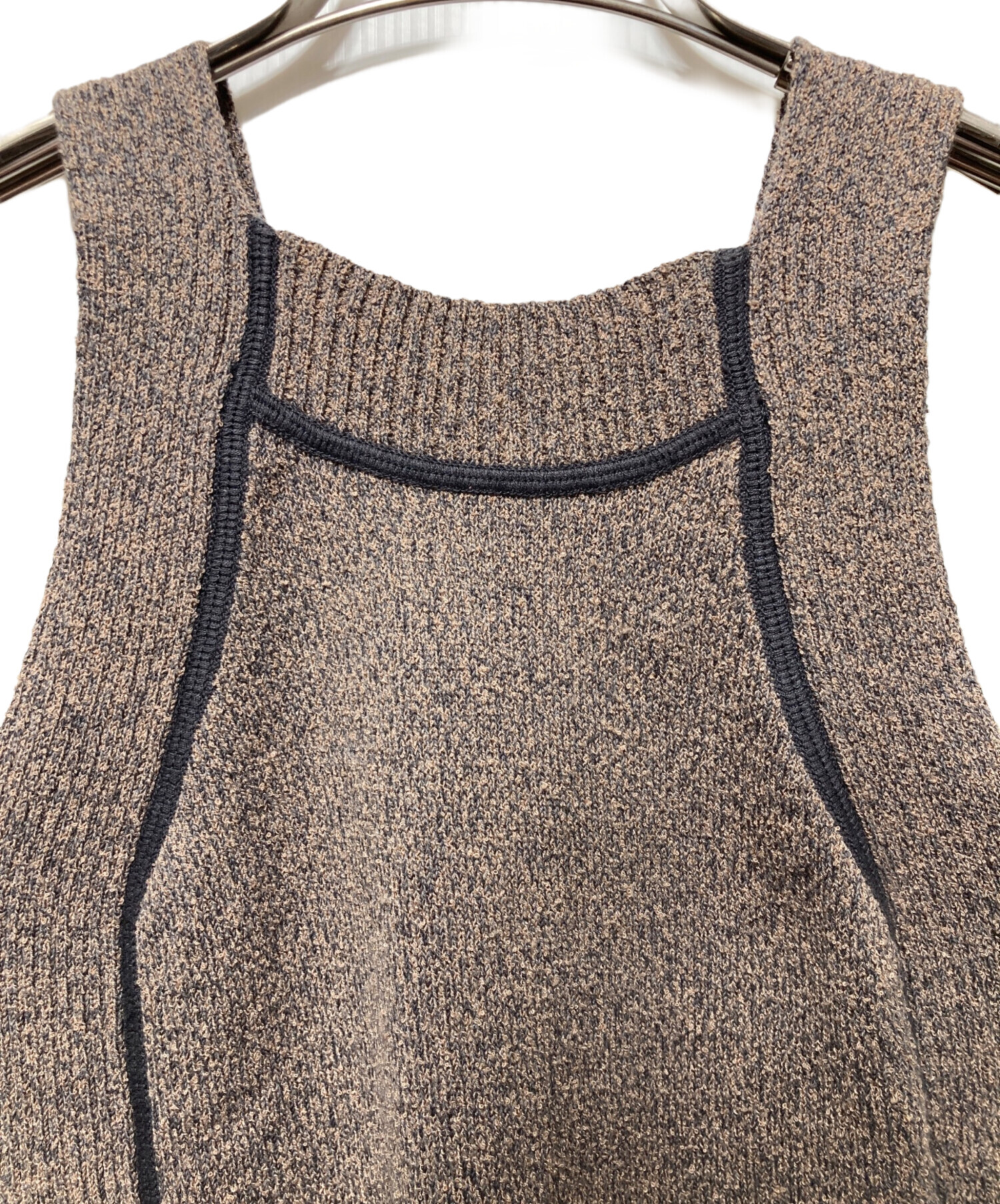 中古・古着通販】TODAYFUL (トゥデイフル) Mix Knit Tanktop ブラウン