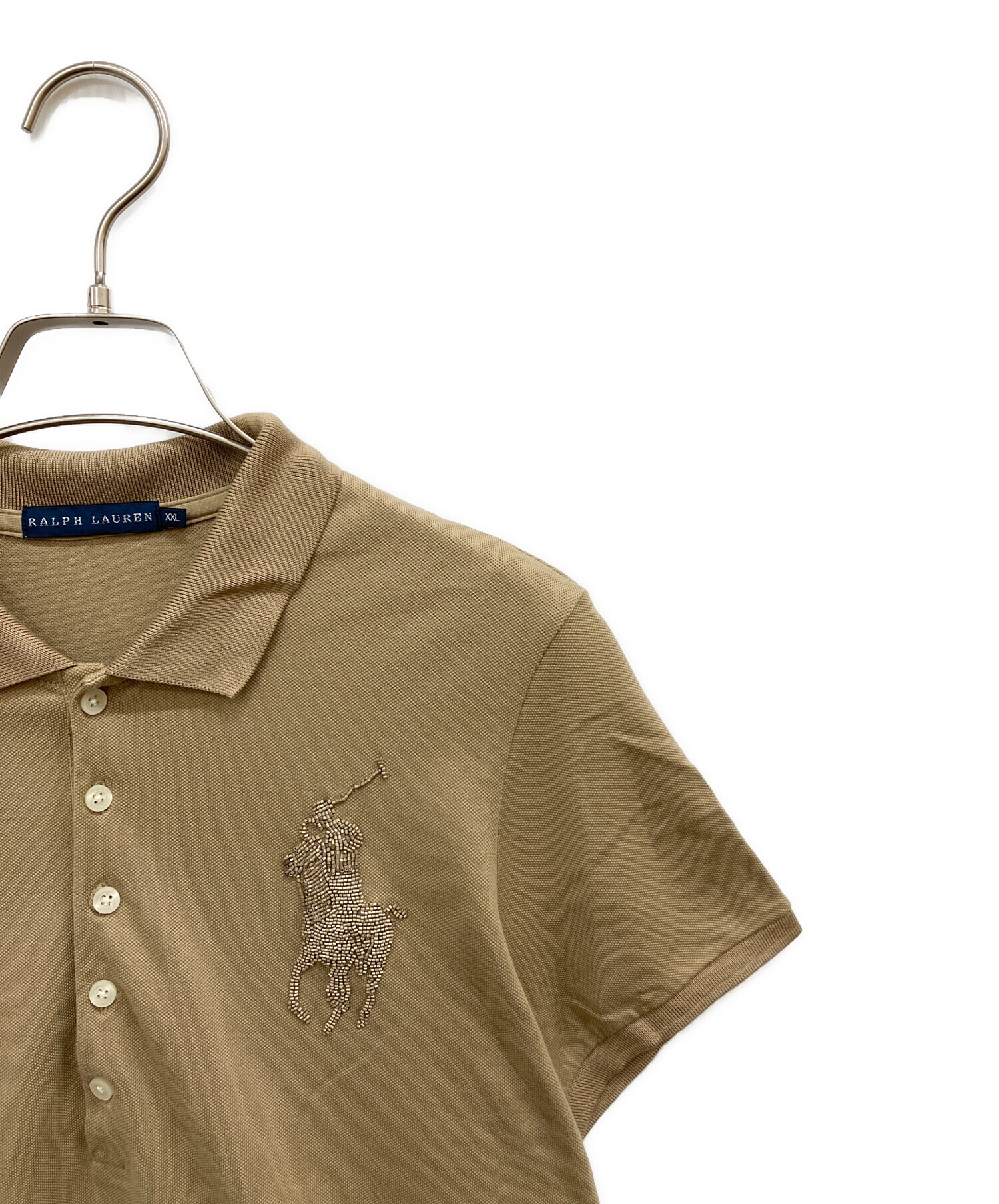 古着 90's ポロラルフローレン ポロシャツ ベージュ 中古・古着通販】POLO RALPH LAUREN (ポロ・ラルフローレン) ビーズ