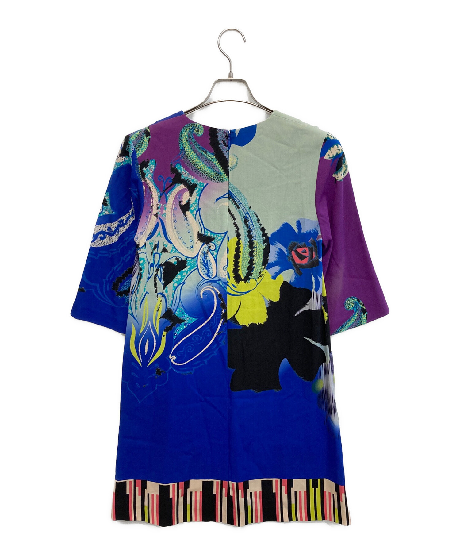 中古・古着通販】ETRO (エトロ) 総柄7分袖ワンピース マルチカラー