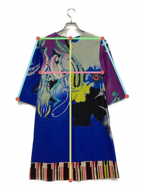 中古・古着通販】ETRO (エトロ) 総柄7分袖ワンピース マルチカラー